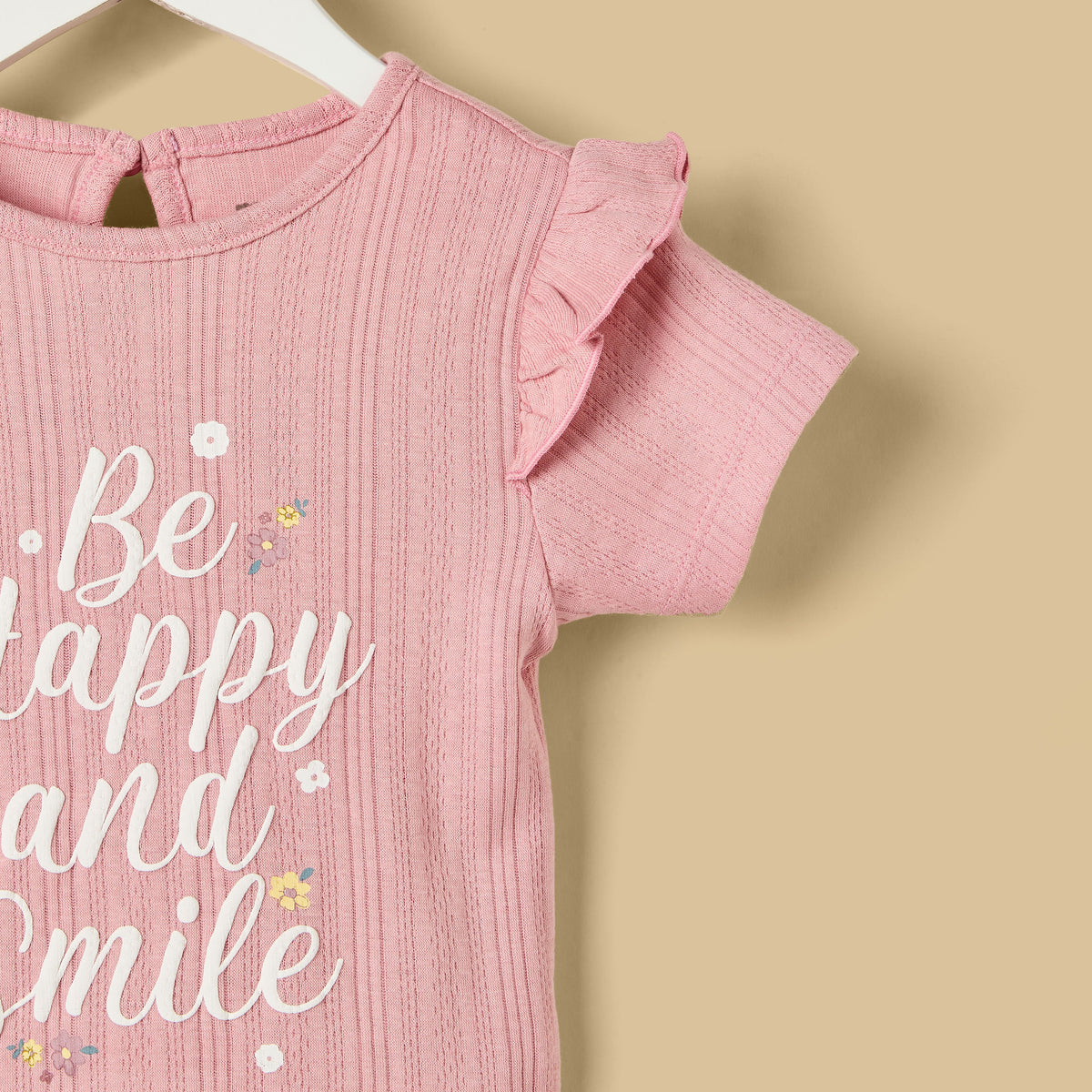 Slogan Print Cotton Shorts Set