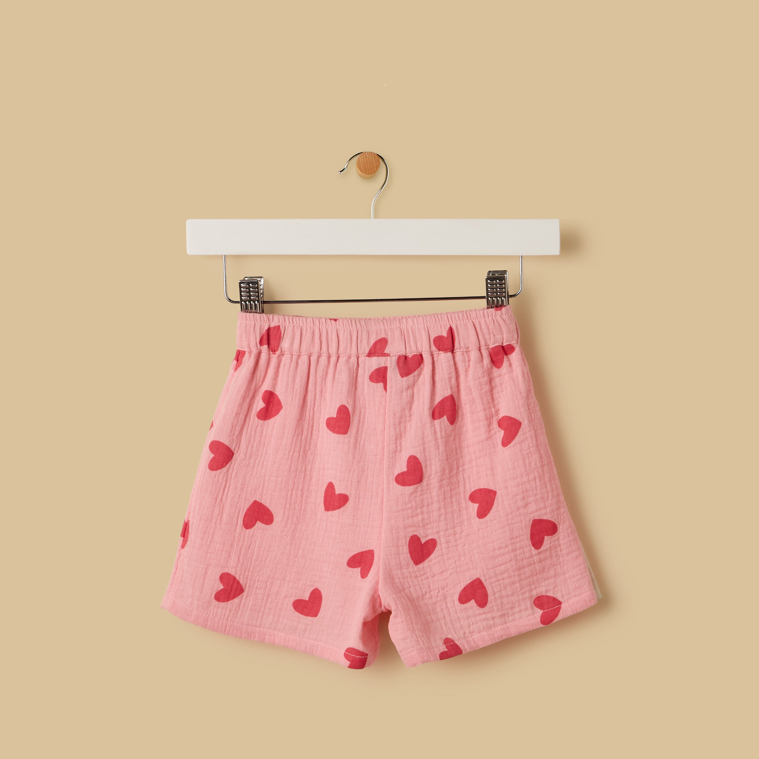 Heart Print Shorts Set