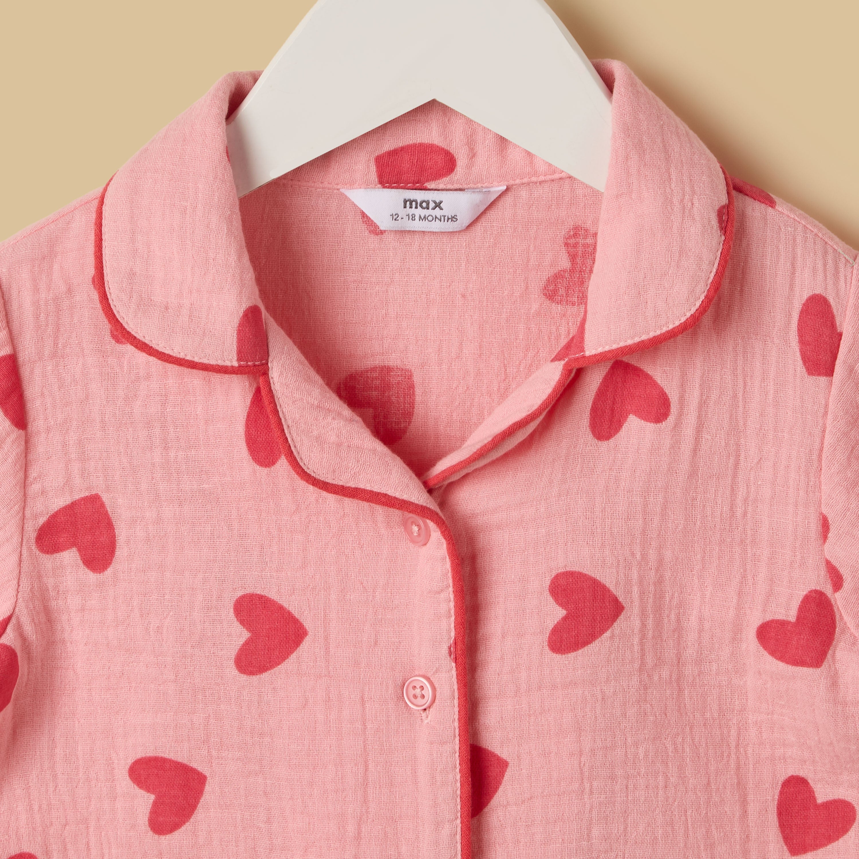 Heart Print Shorts Set