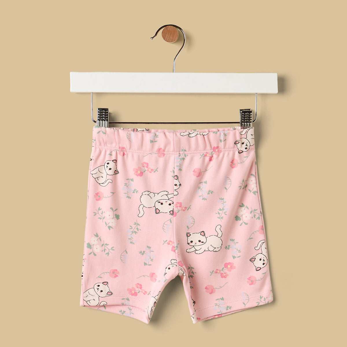 Cat Print Shorts Set