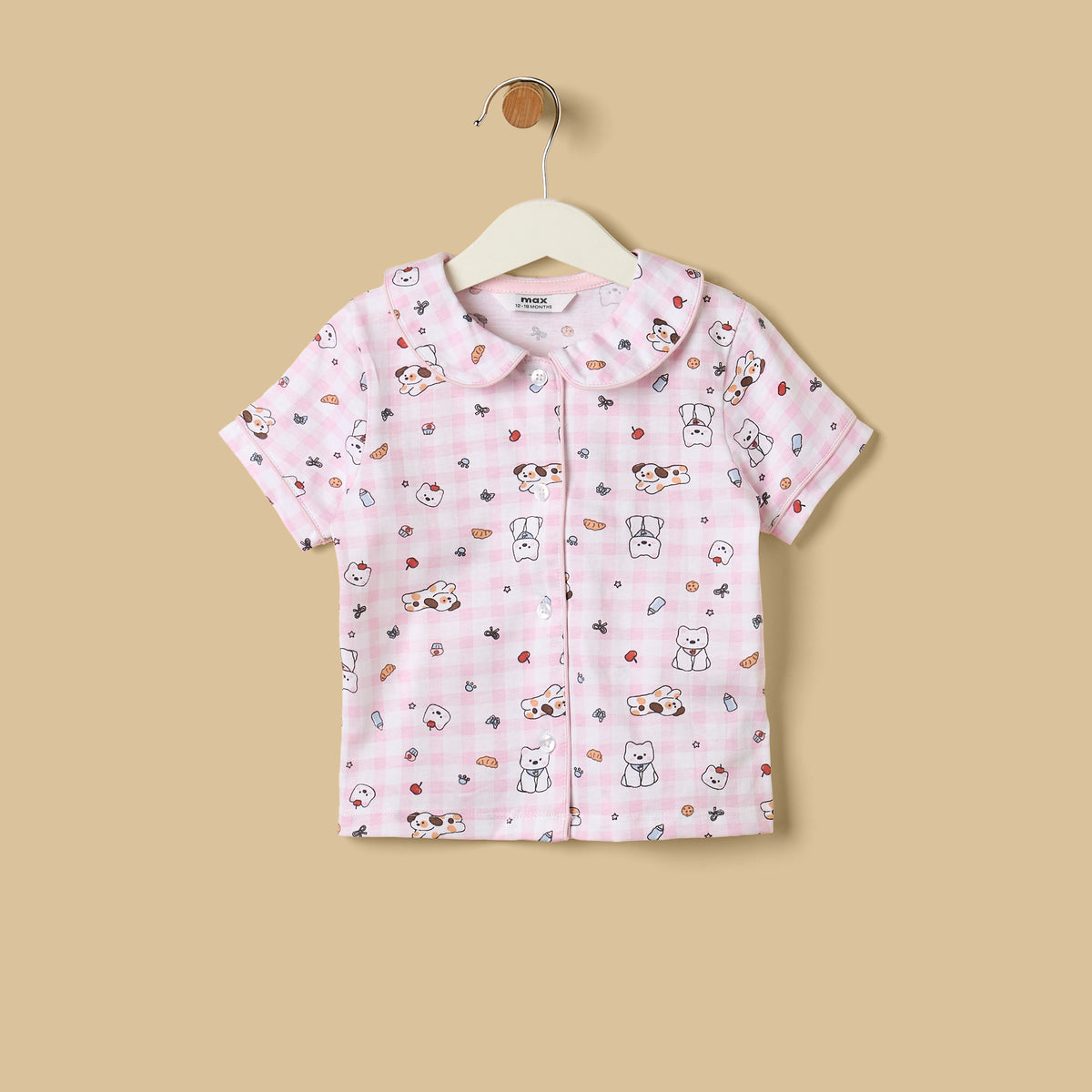 Puppy Print Cotton Shorts Set
