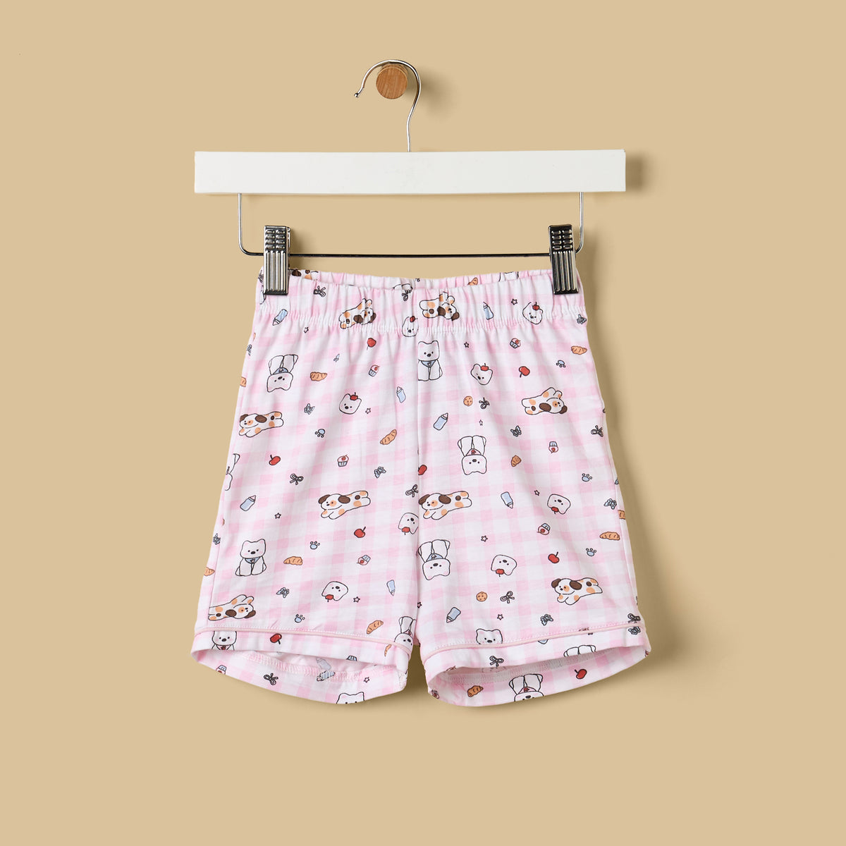 Puppy Print Cotton Shorts Set