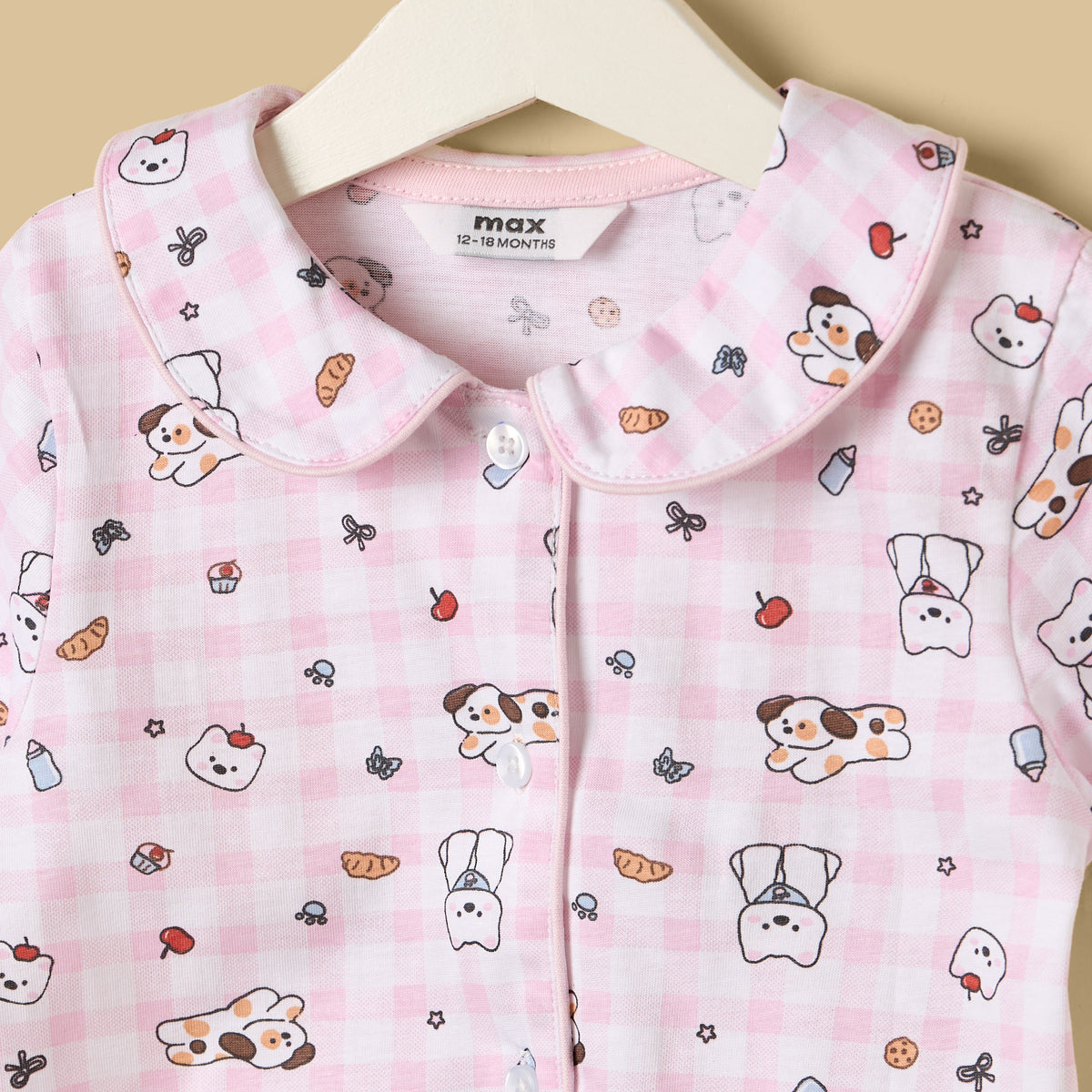 Puppy Print Cotton Shorts Set