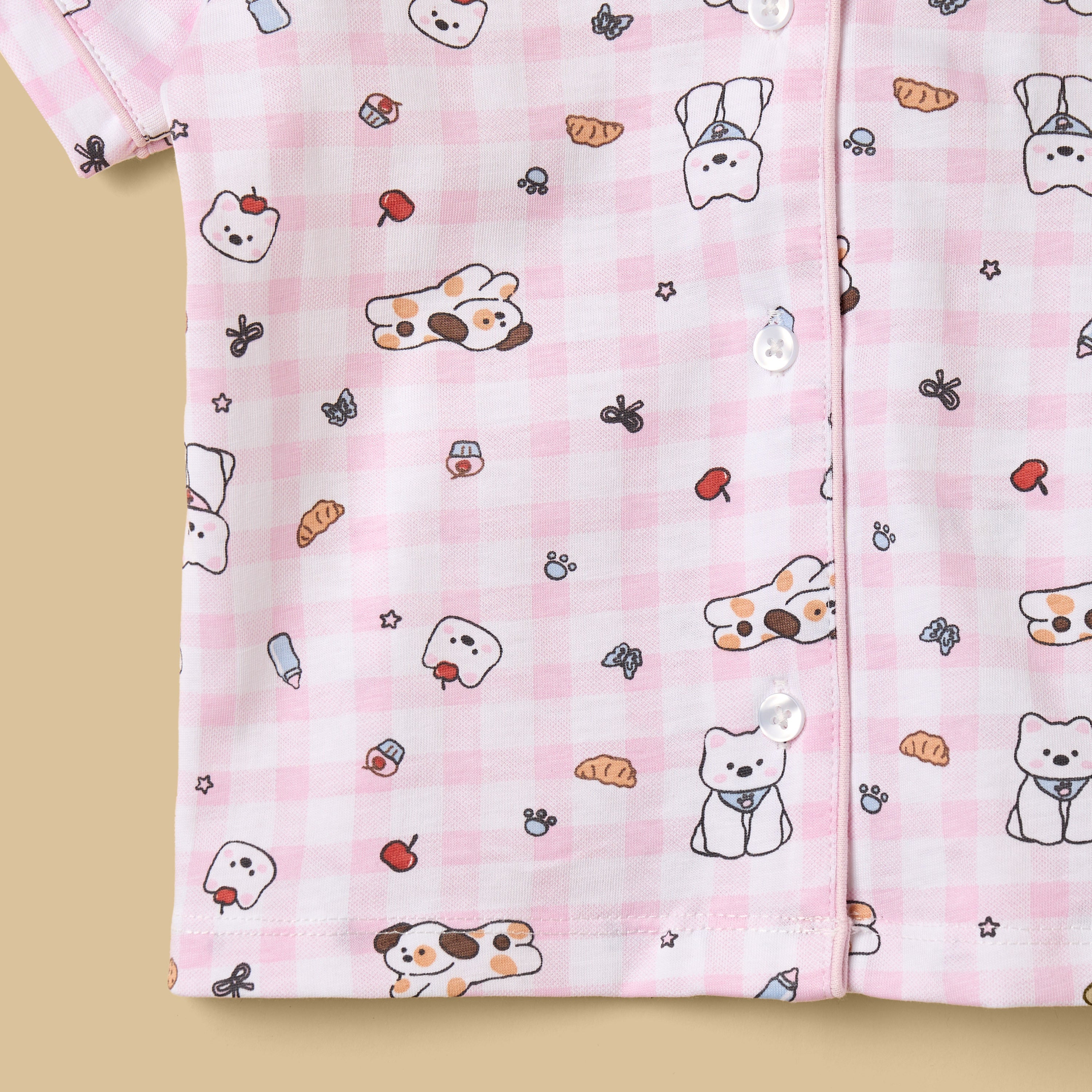 Puppy Print Cotton Shorts Set