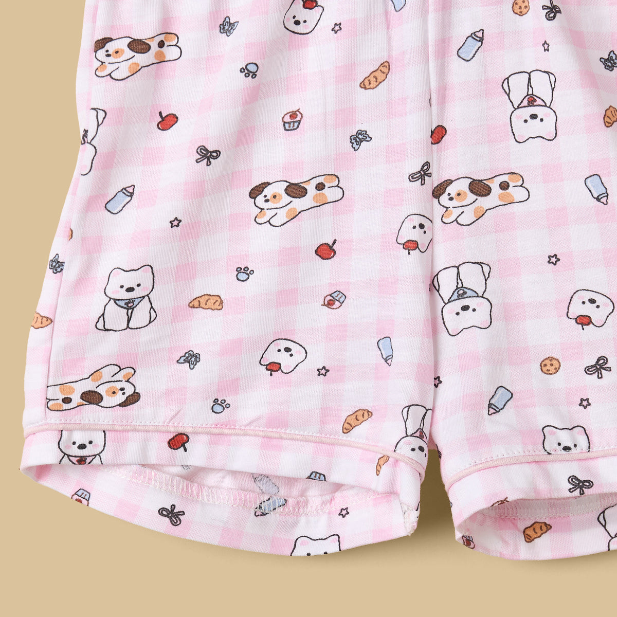 Puppy Print Cotton Shorts Set