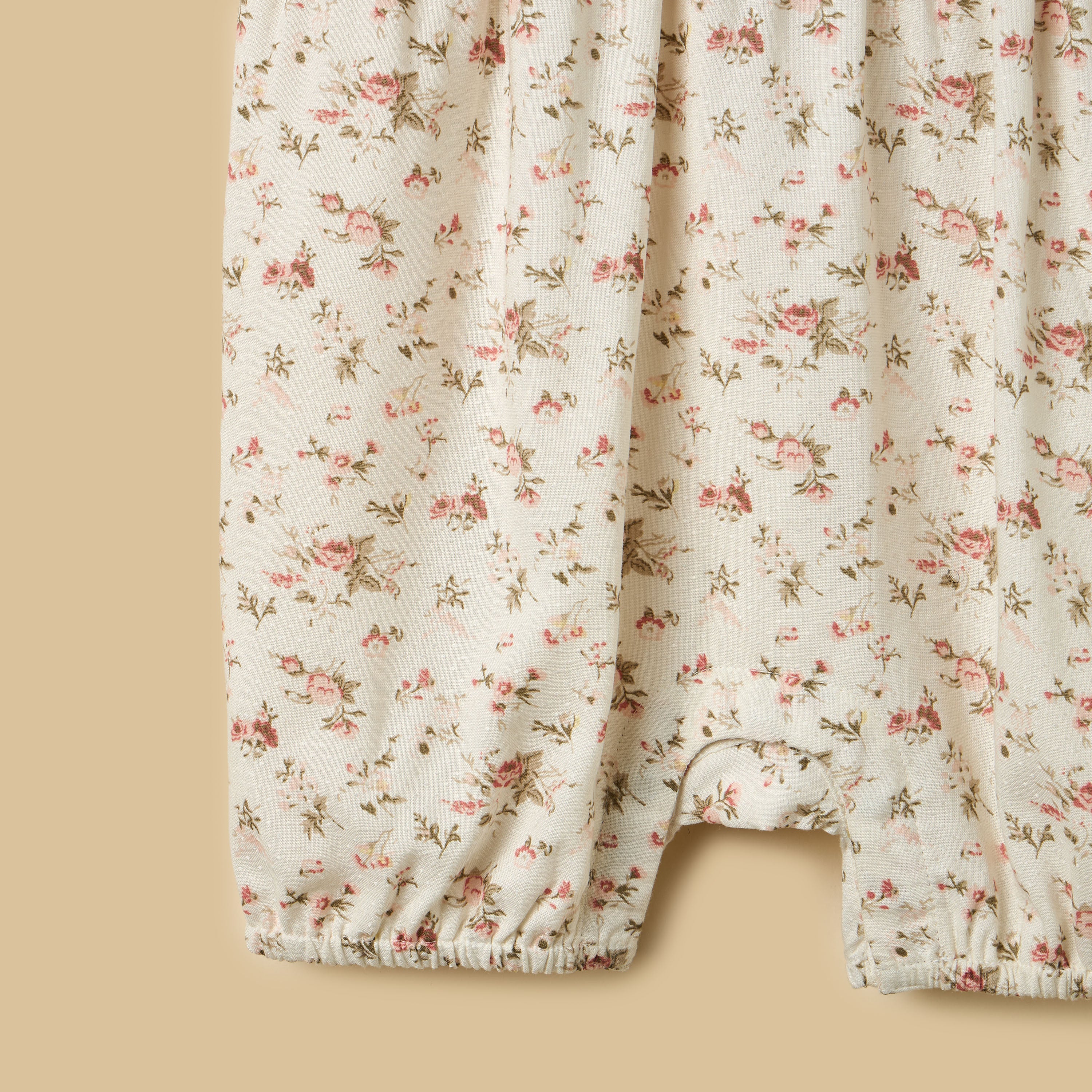 Floral Print Linen Blend Romper with Headband