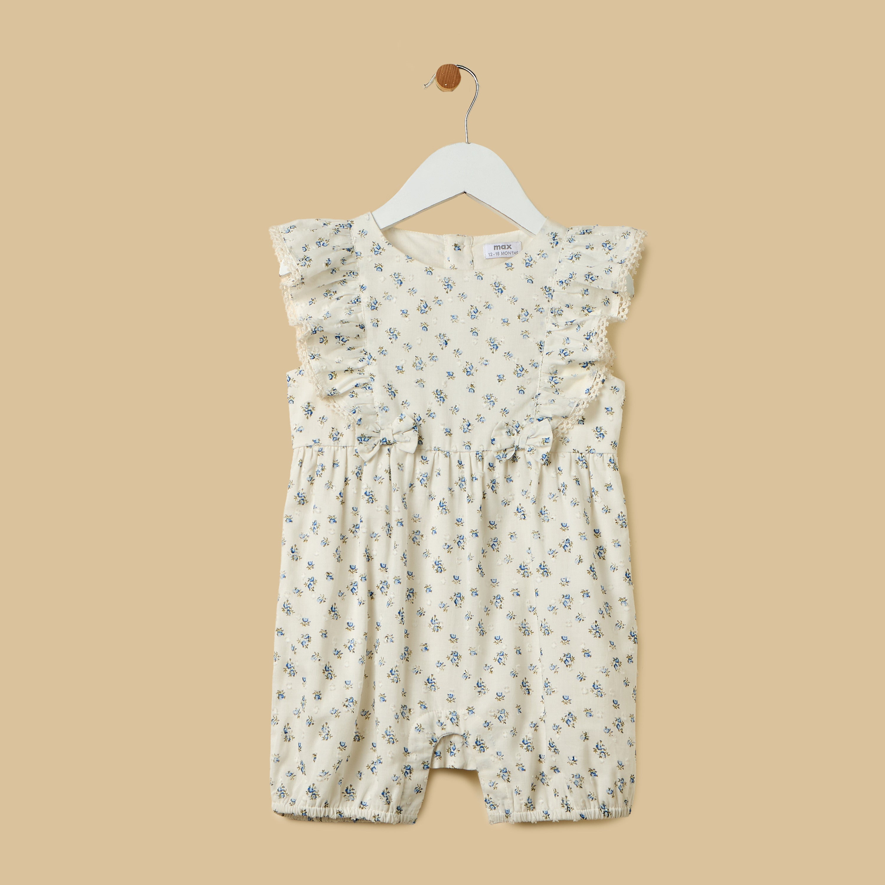 Floral Print Romper with Headband