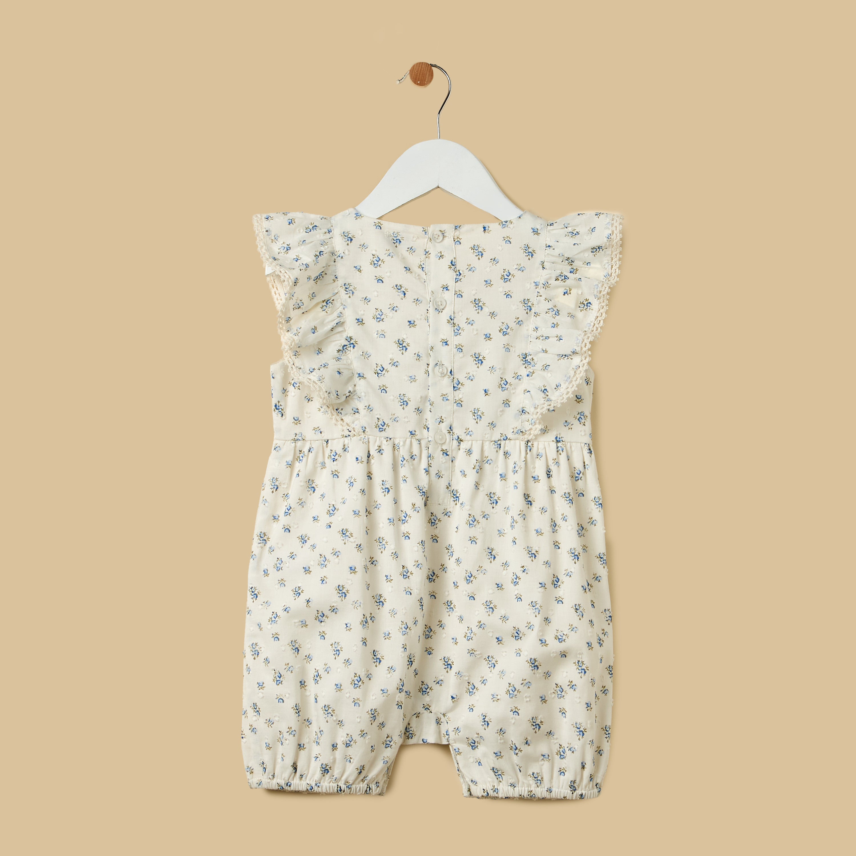 Floral Print Romper with Headband