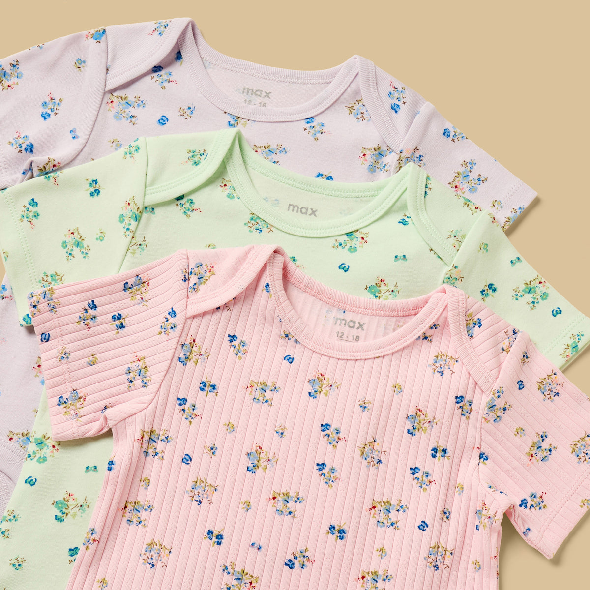 Pack of 3 - Floral Print Bodysuit