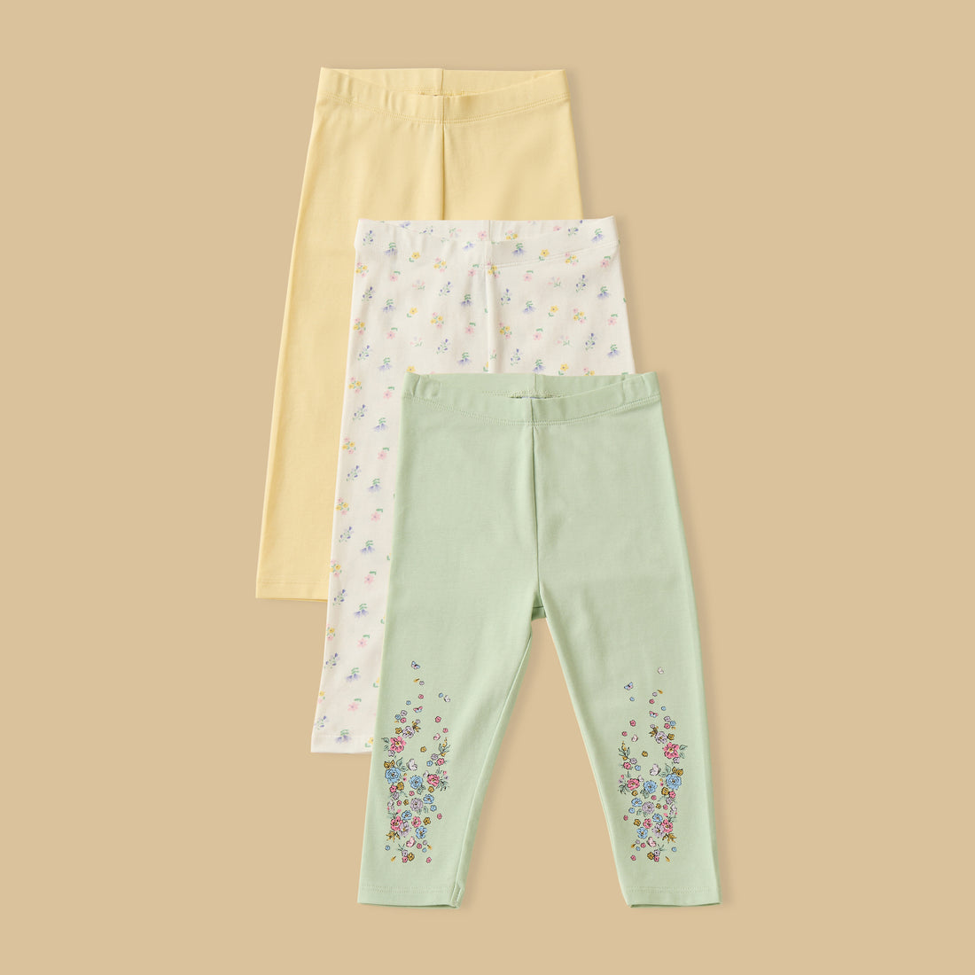 Pack of 3 - Floral Print Leggings - Multicolour / 12-18 mths
