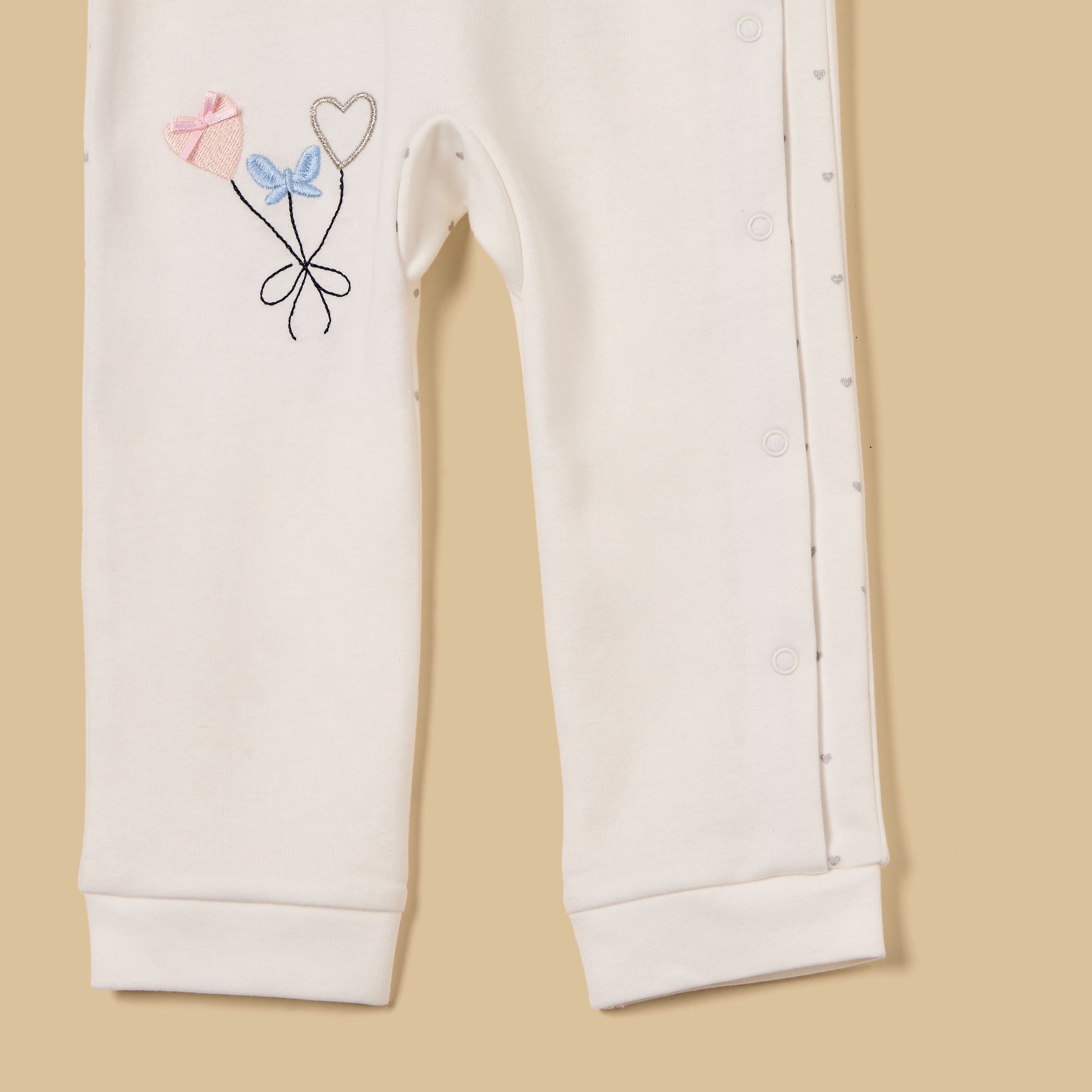 Cat Embroidered Collared Sleepsuit