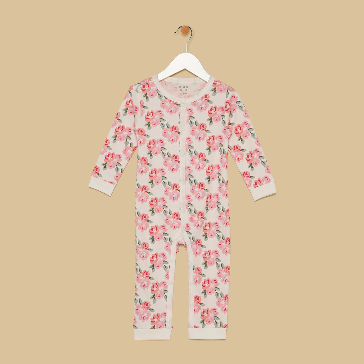 Floral Print Sleepsuit and Romper Set