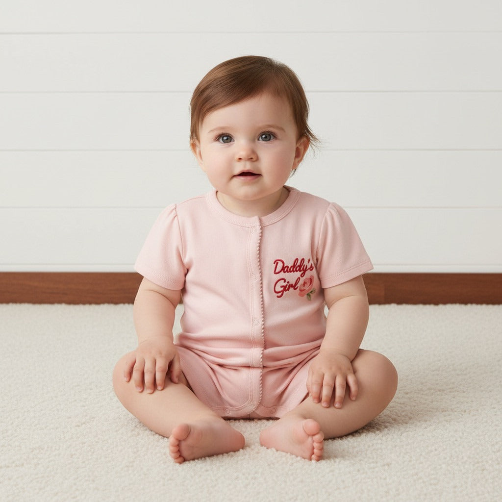 Floral Print Sleepsuit and Romper Set