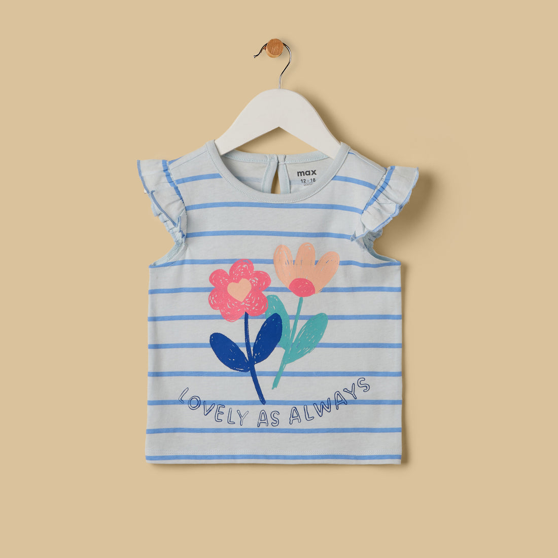 Floral Print Sleeveless T-shirt - Blue / 12-18 mths