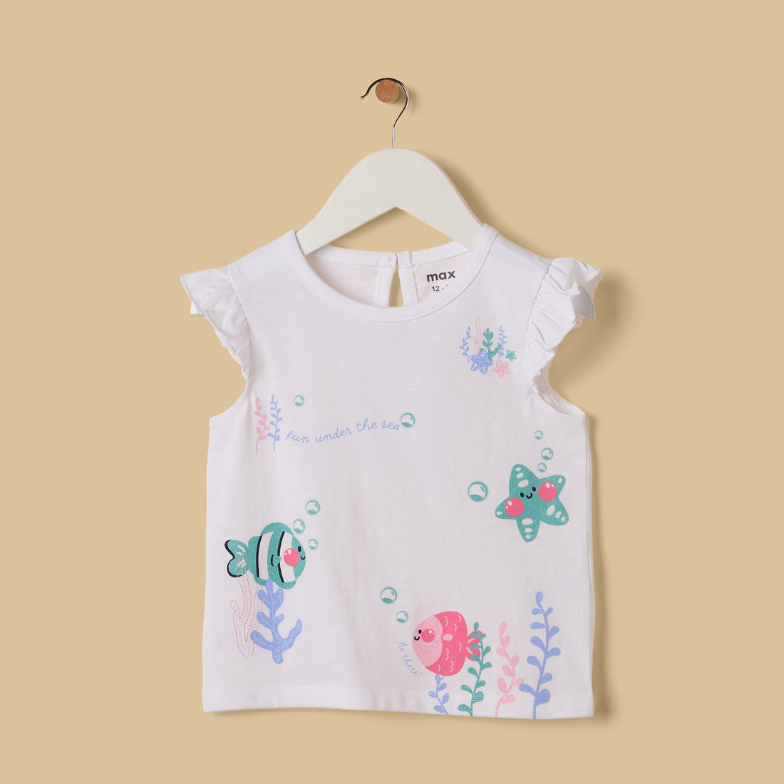 Underwater Print Sleeveless Top - White / 12-18 mths