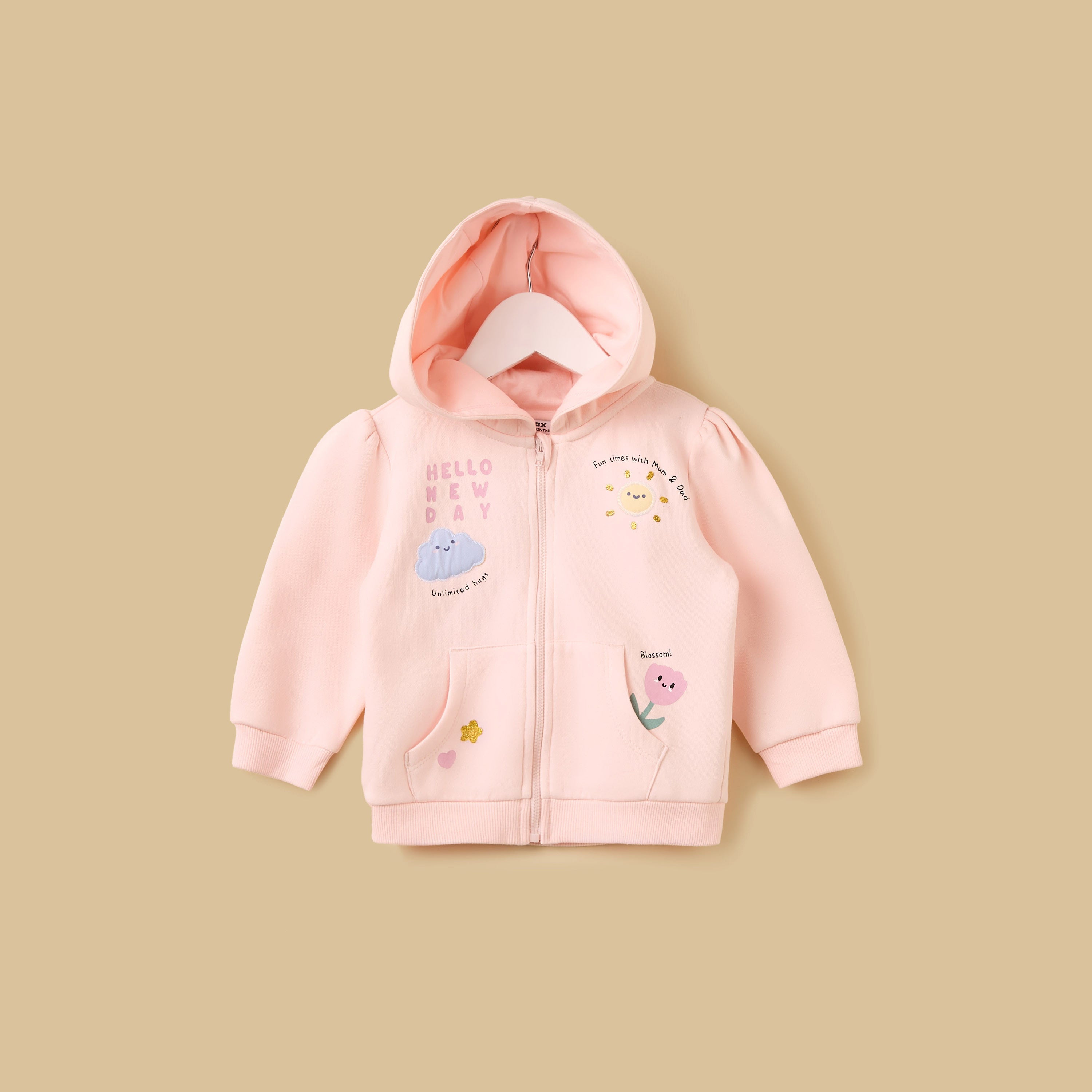Printed Zip Through Hoodie and Joggers Set