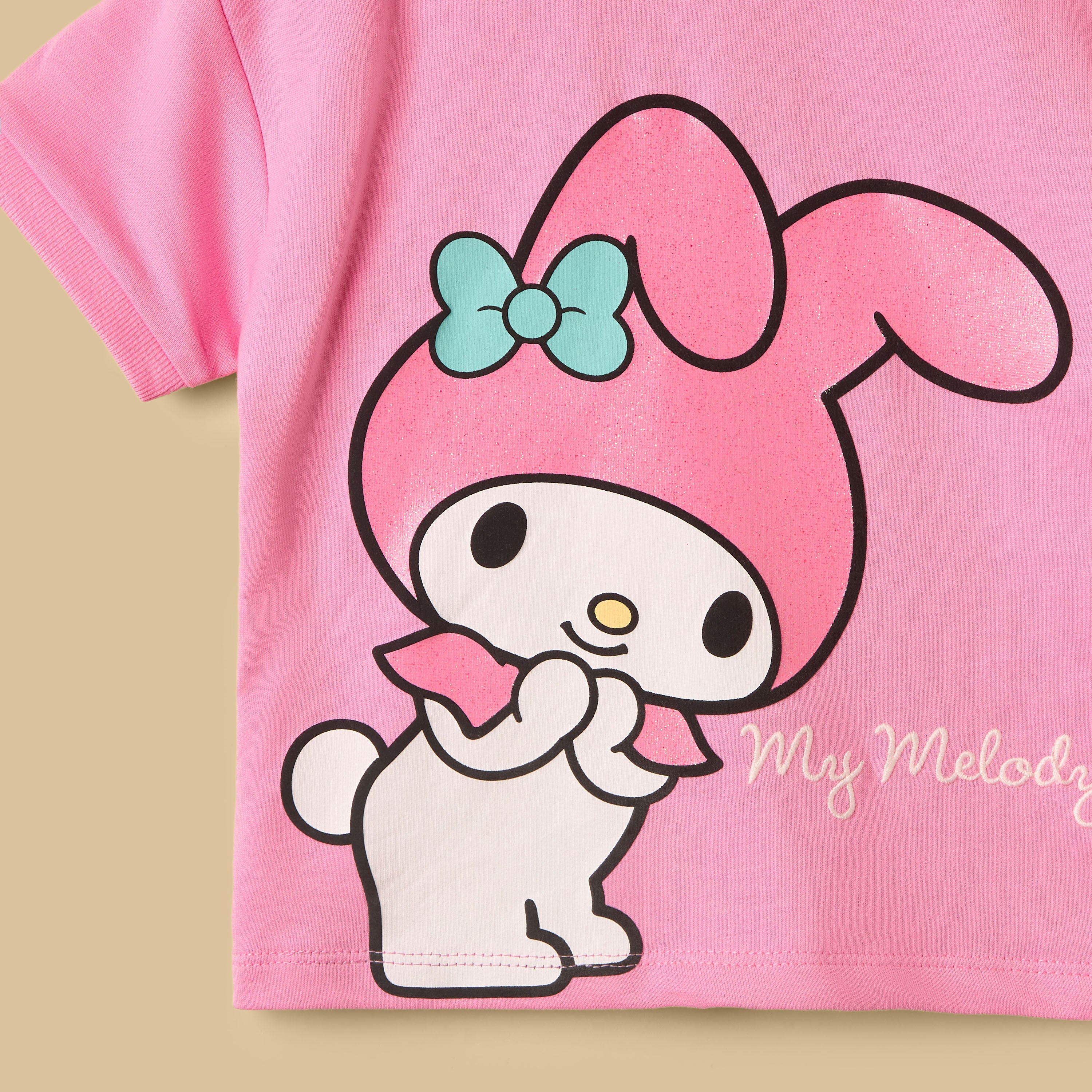 My Melody Print Cotton T-shirt and Shorts Set