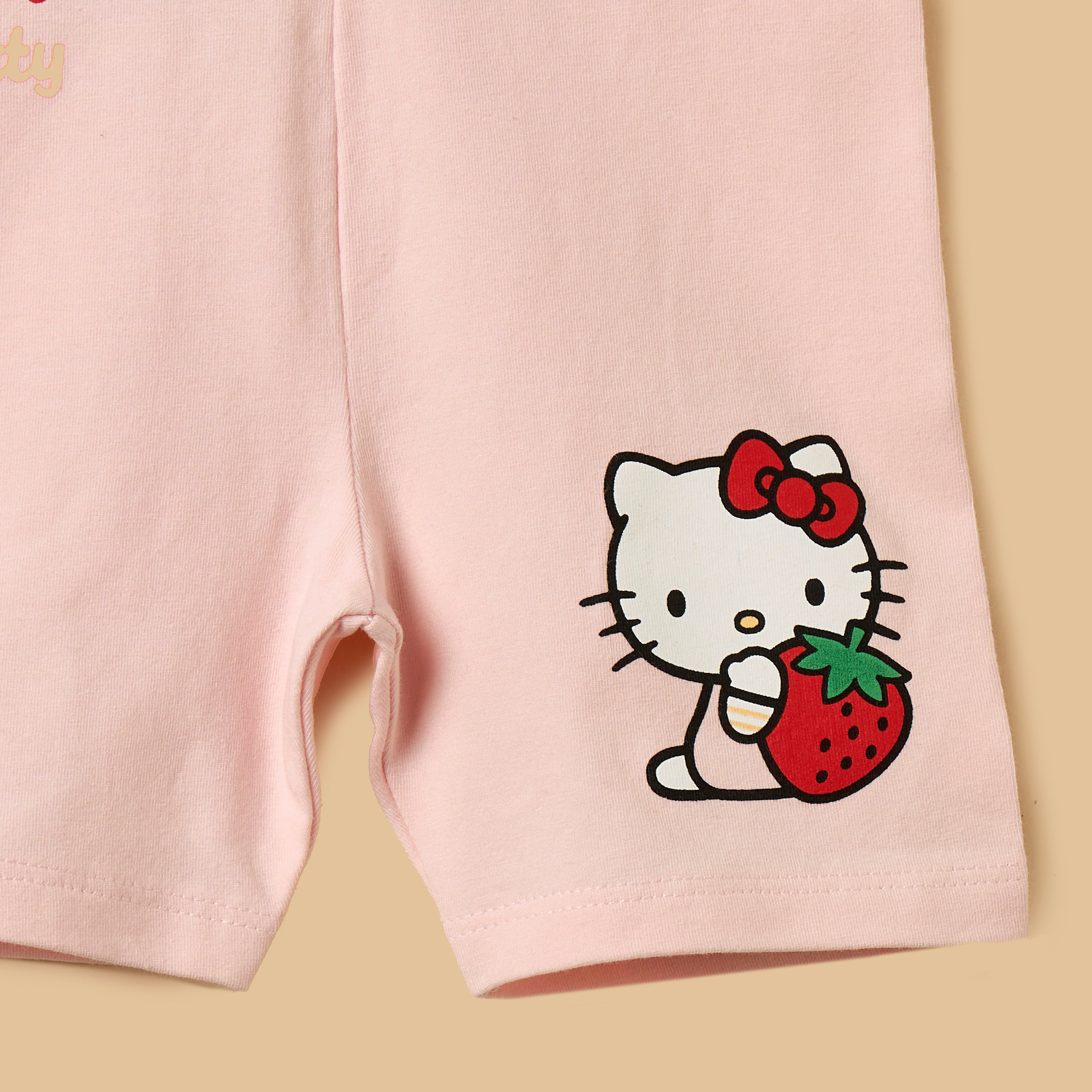 Hello Kitty Print Top and Short Leggings Set