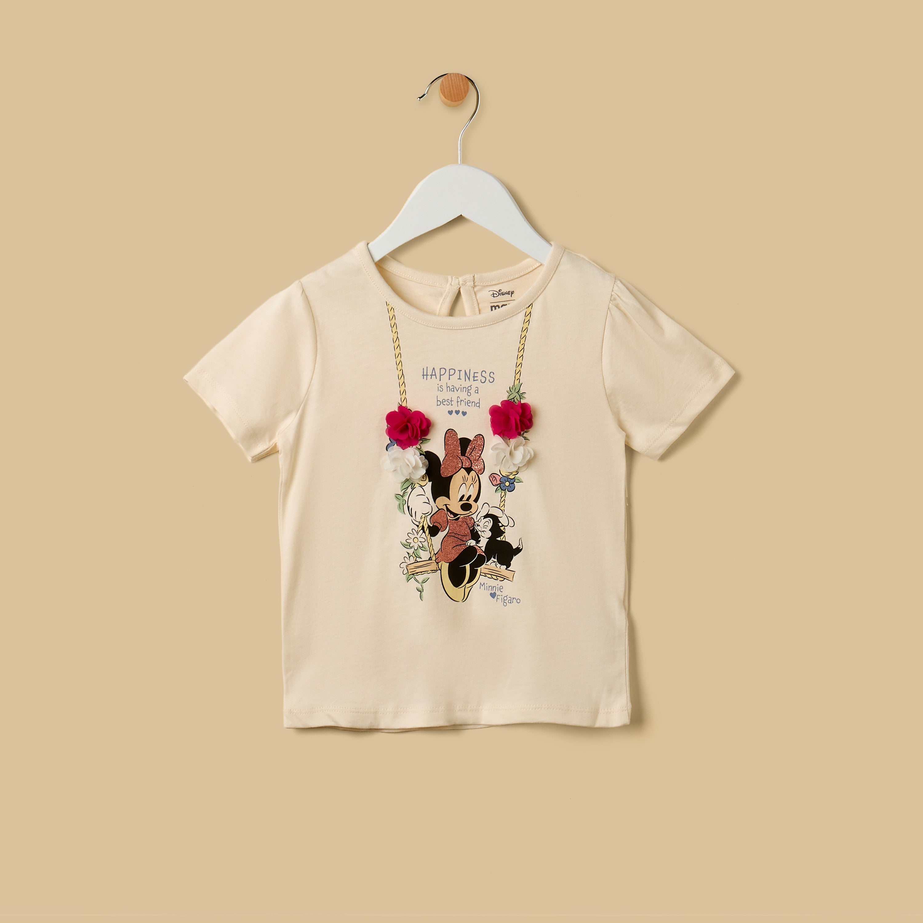 Minnie Mouse Print T-shirt and Short Leggings Set