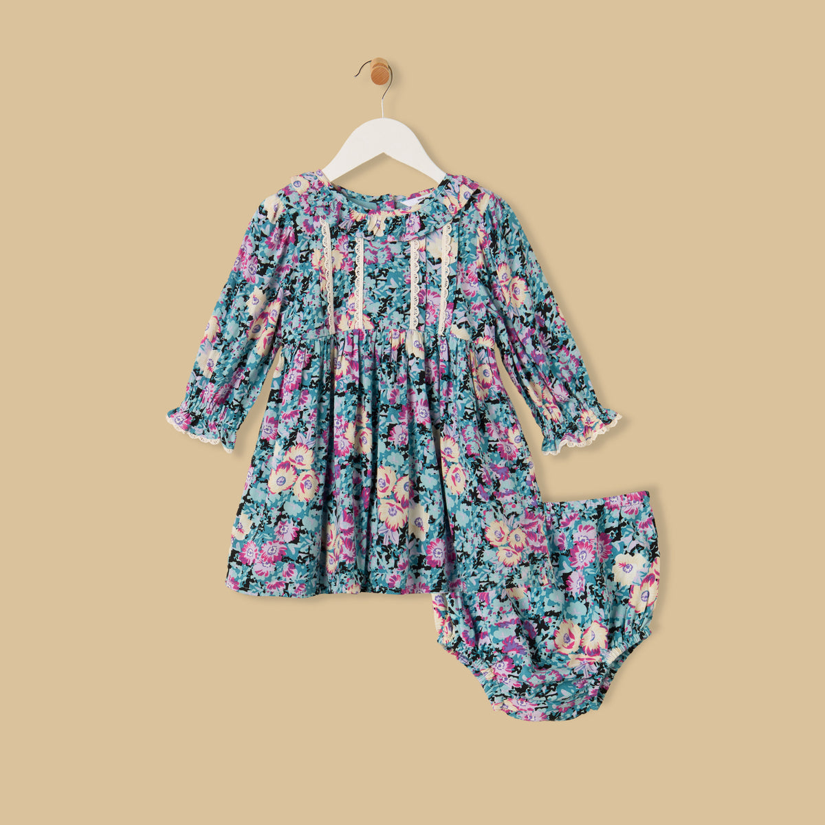 Floral Print Dress with Bloomers
