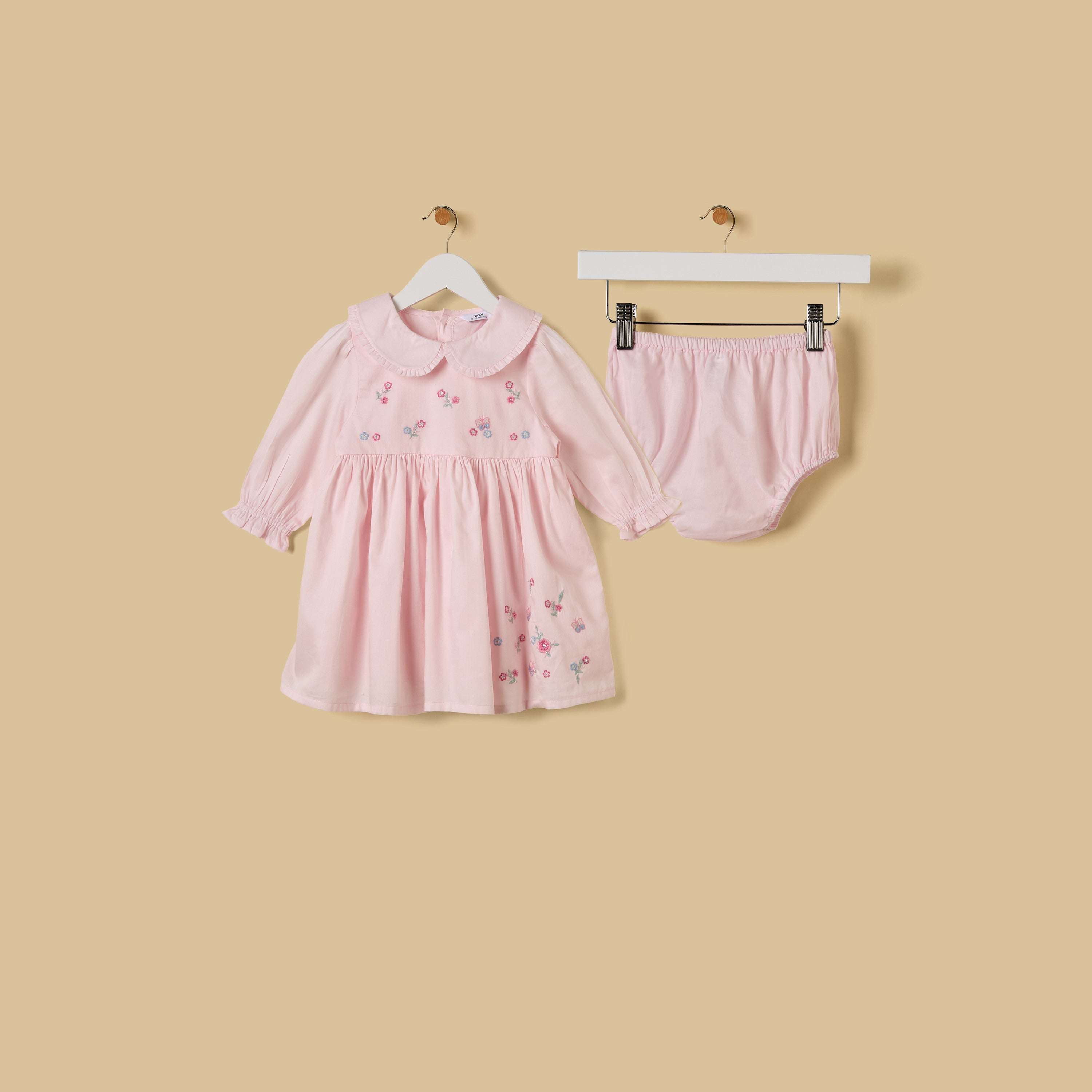 Embroidered Cotton Dress with Bloomers