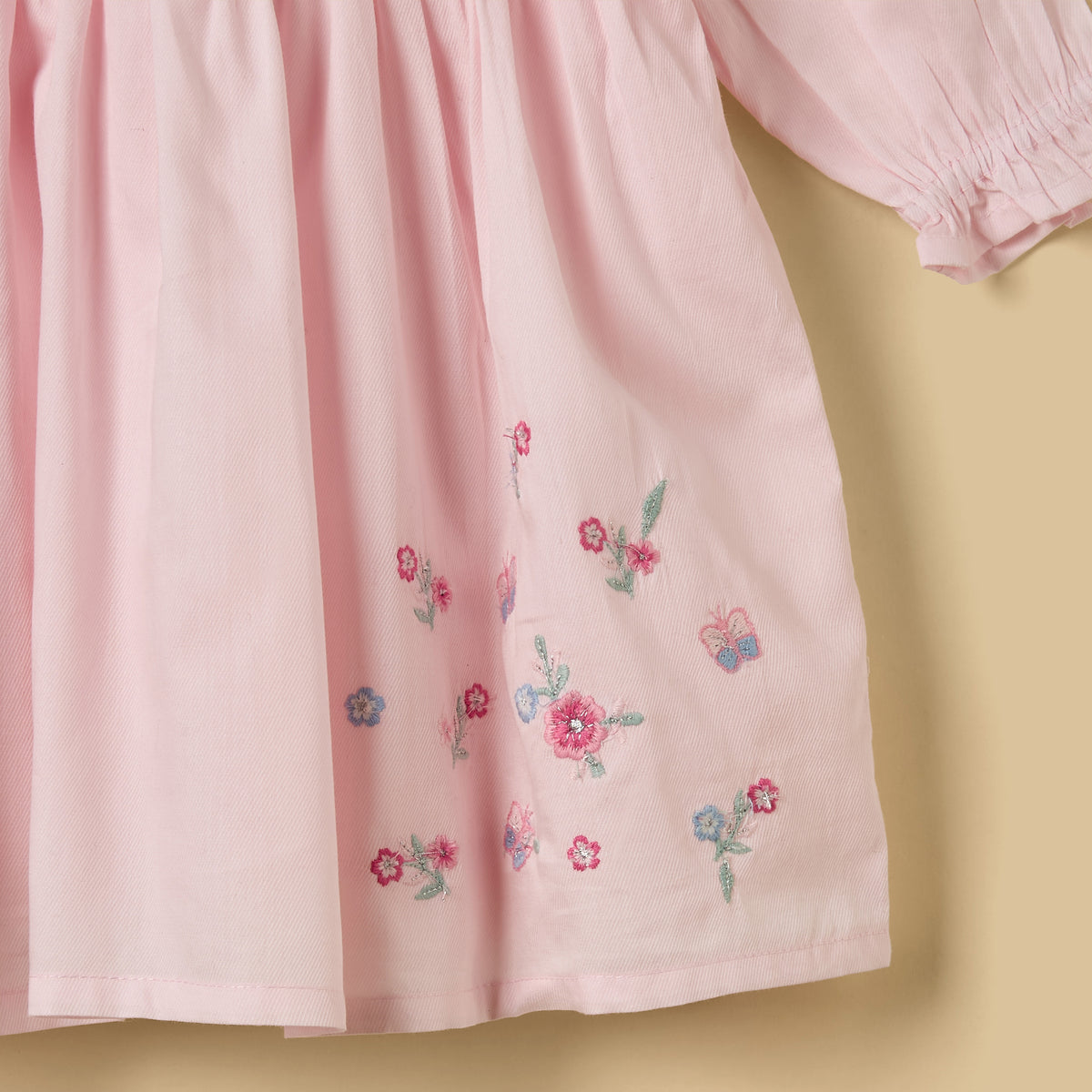 Embroidered Cotton Dress with Bloomers