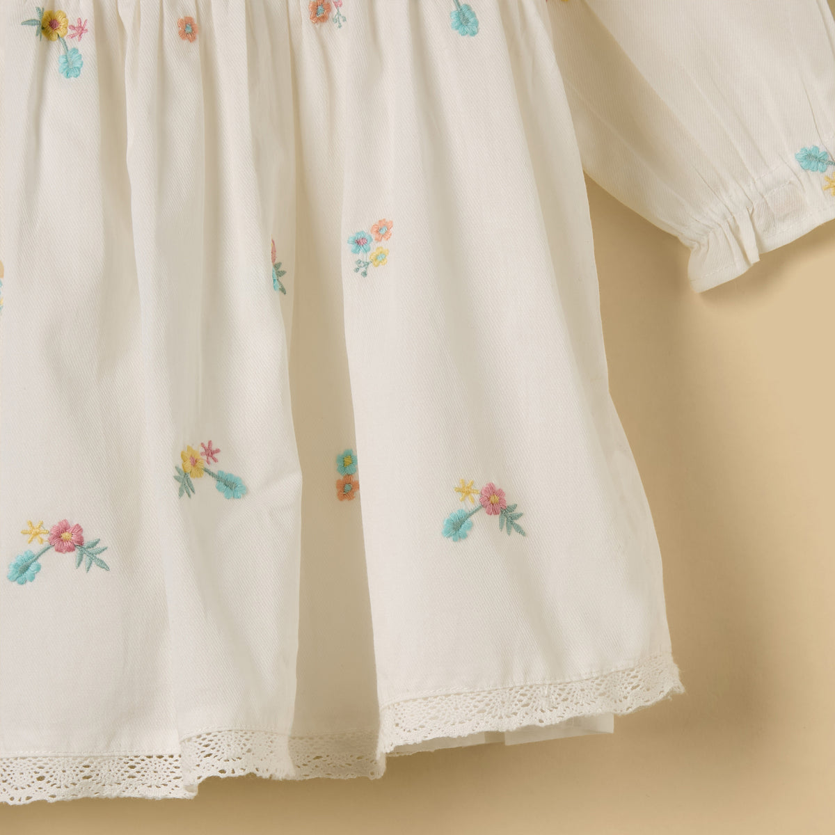 Embroidered Cotton Dress with Bloomers
