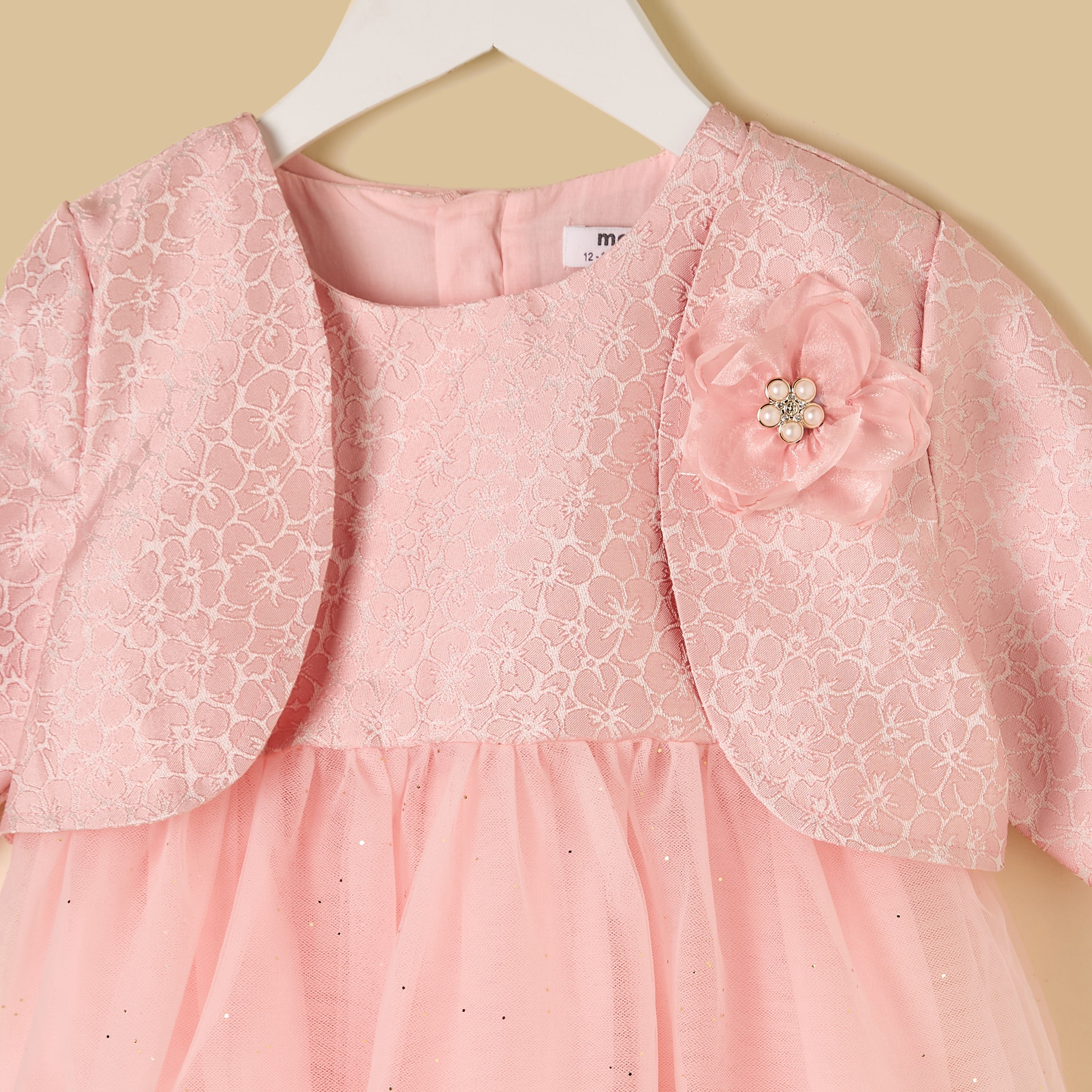 Floral Textured Dress with Bolero Jacket