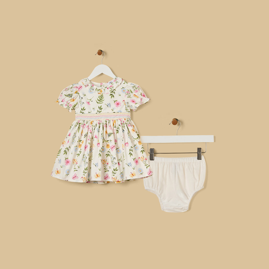 Floral Print Viscose Dress with Bloomers