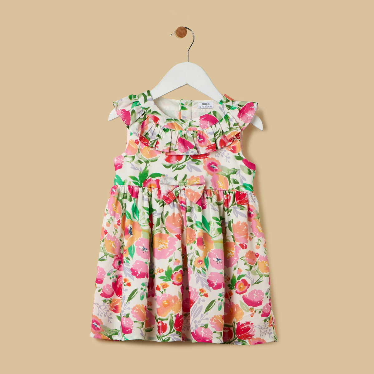 Floral Print Sleeveless Cotton Dress with Bloomers