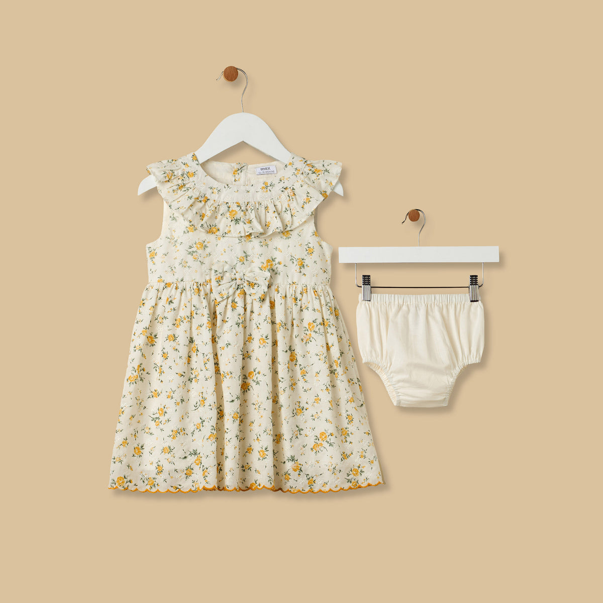 Floral Print Cotton Dress with Bloomers