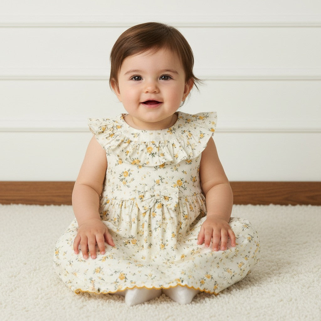 Floral Print Cotton Dress with Bloomers