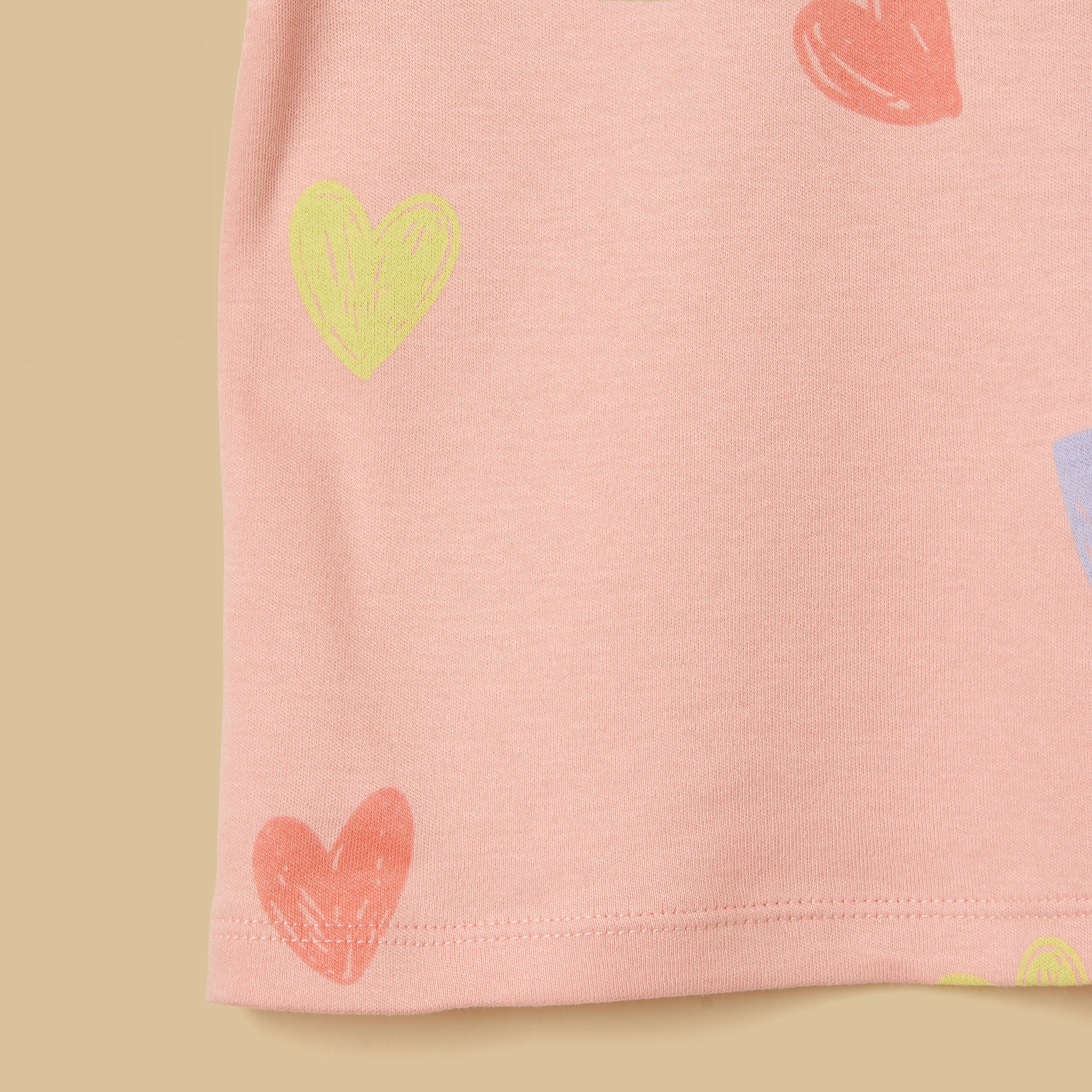 Heart Print Shorts Set