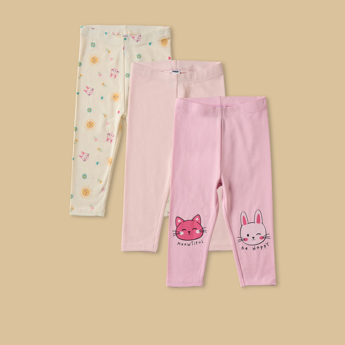 Pack of 3 - Assorted Leggings - Multicolour / 12-18 mths