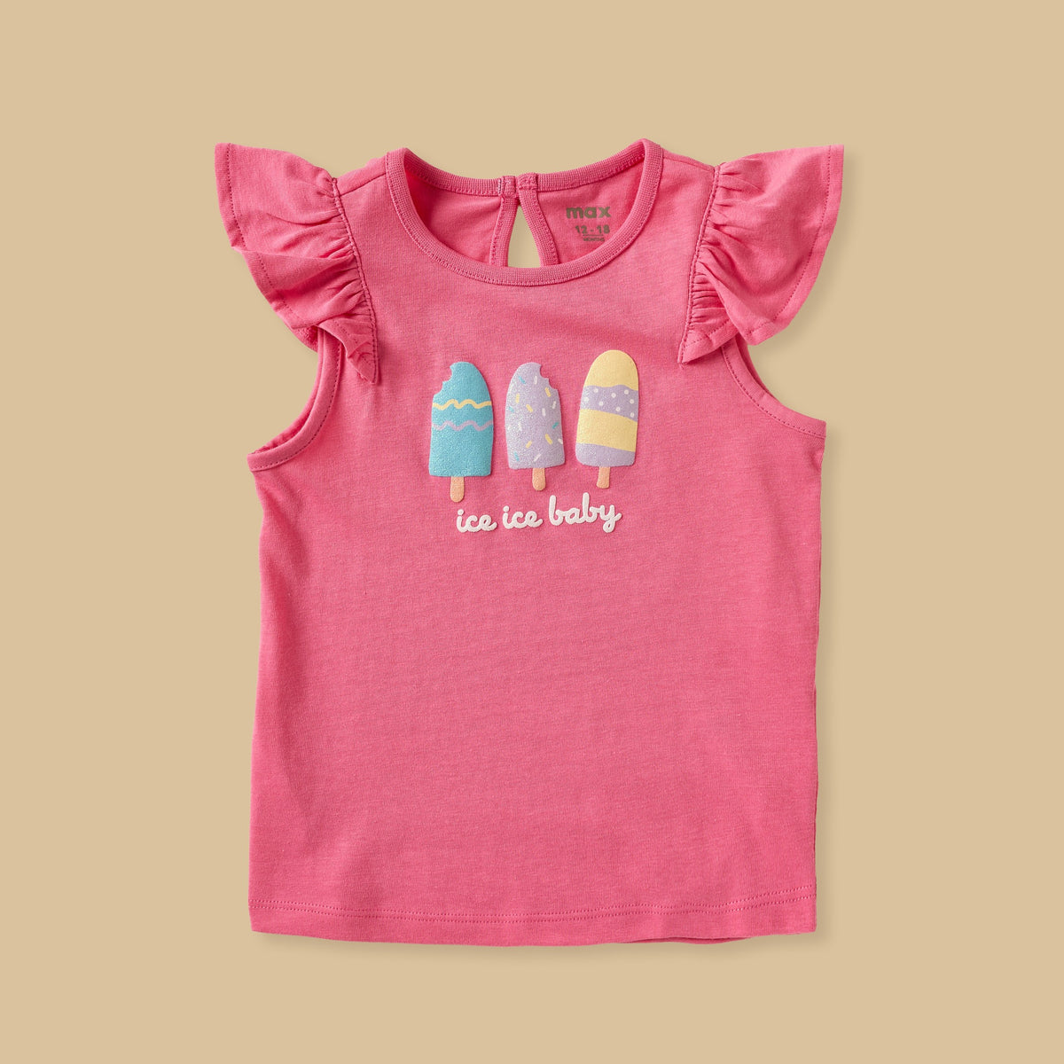 Pack of 3 - Ice Cream Print Cap Sleeves Top