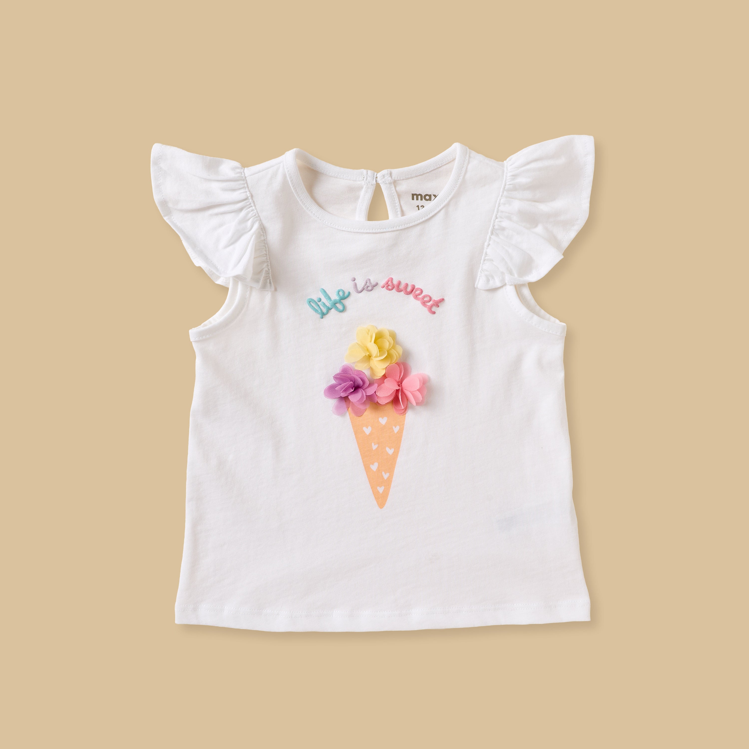 Pack of 3 - Ice Cream Print Cap Sleeves Top