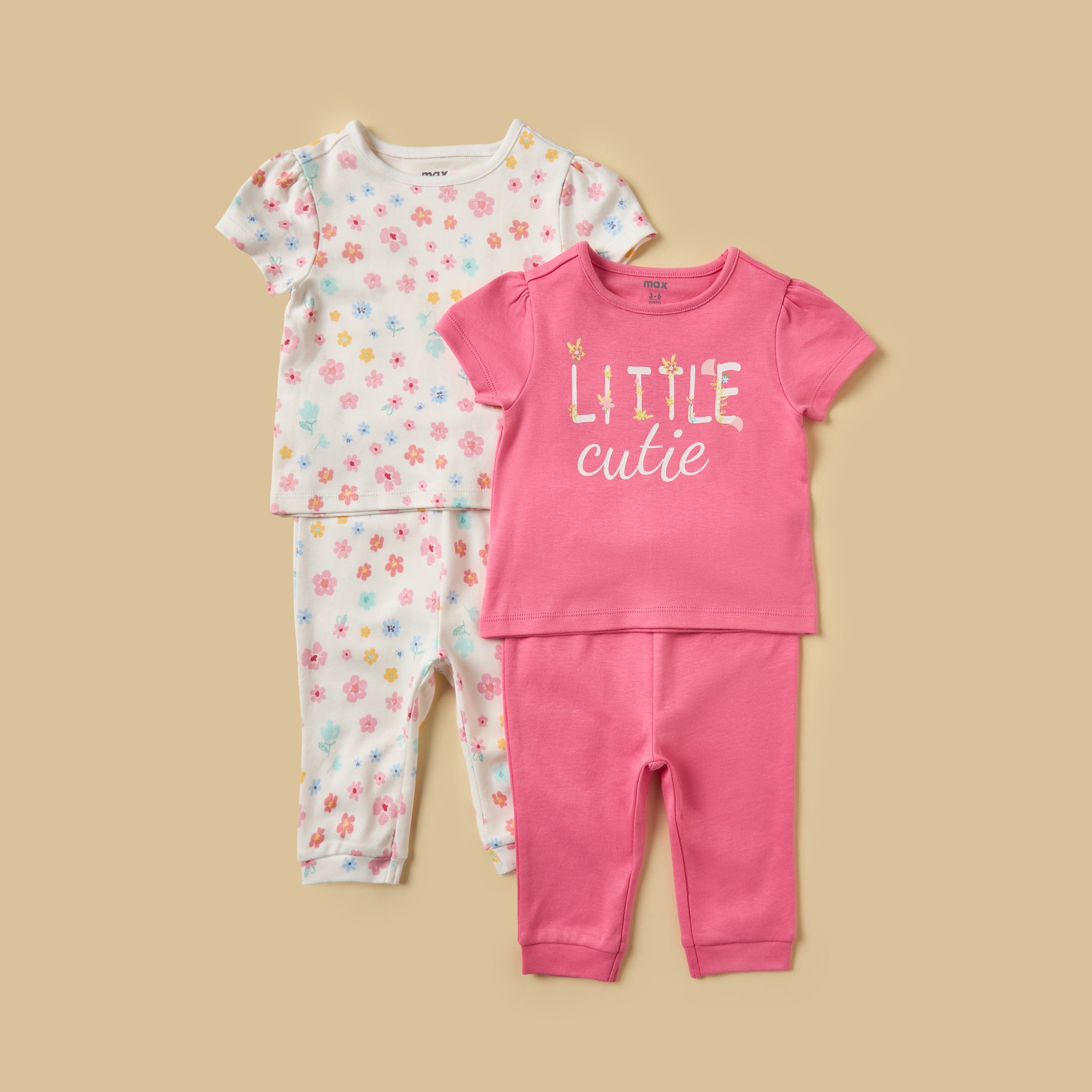 Pack of 2 - Floral Print Cotton Pyjama Set