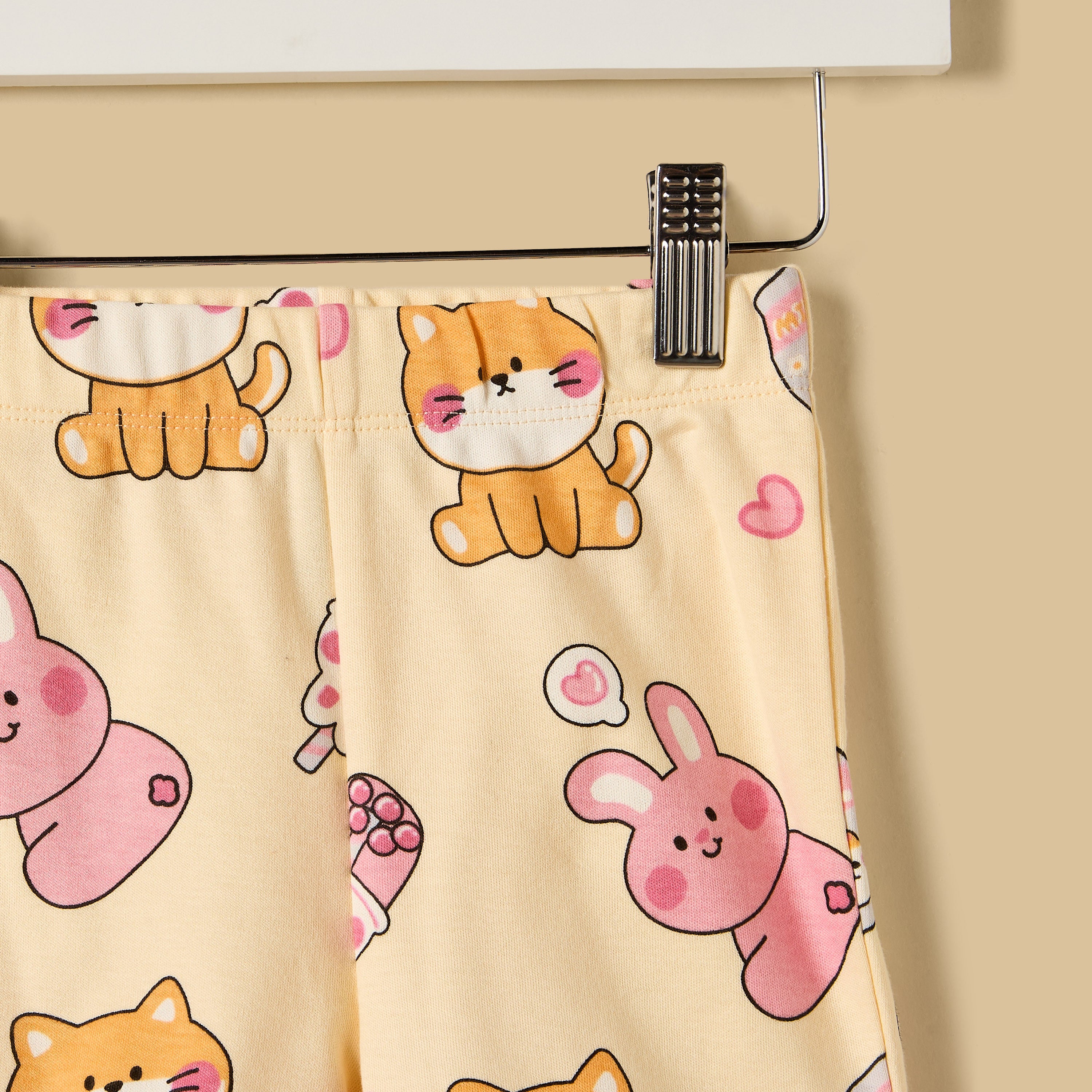 Cat Print Cotton Shorts Set