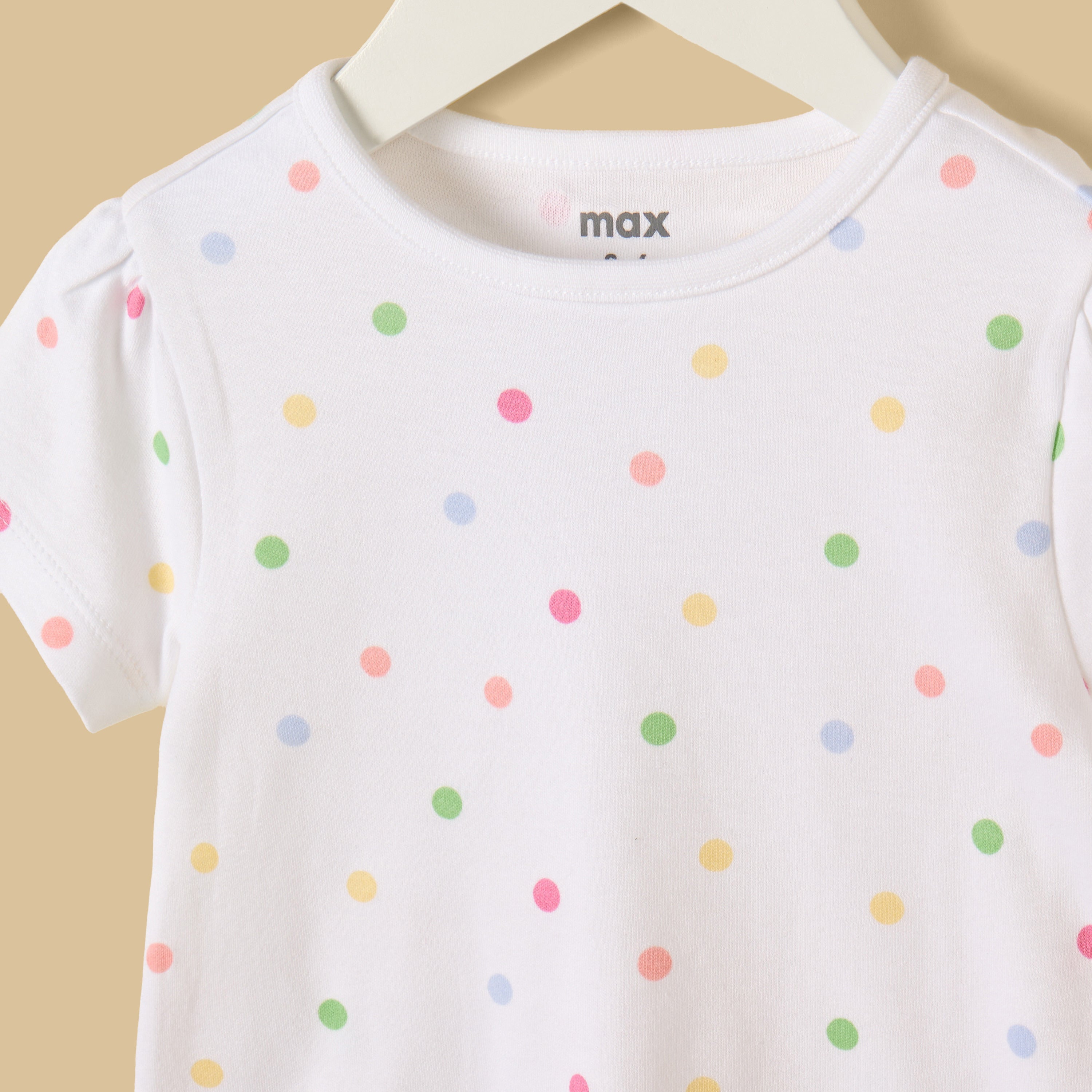 Polka Dot Print Cotton Shorts Set