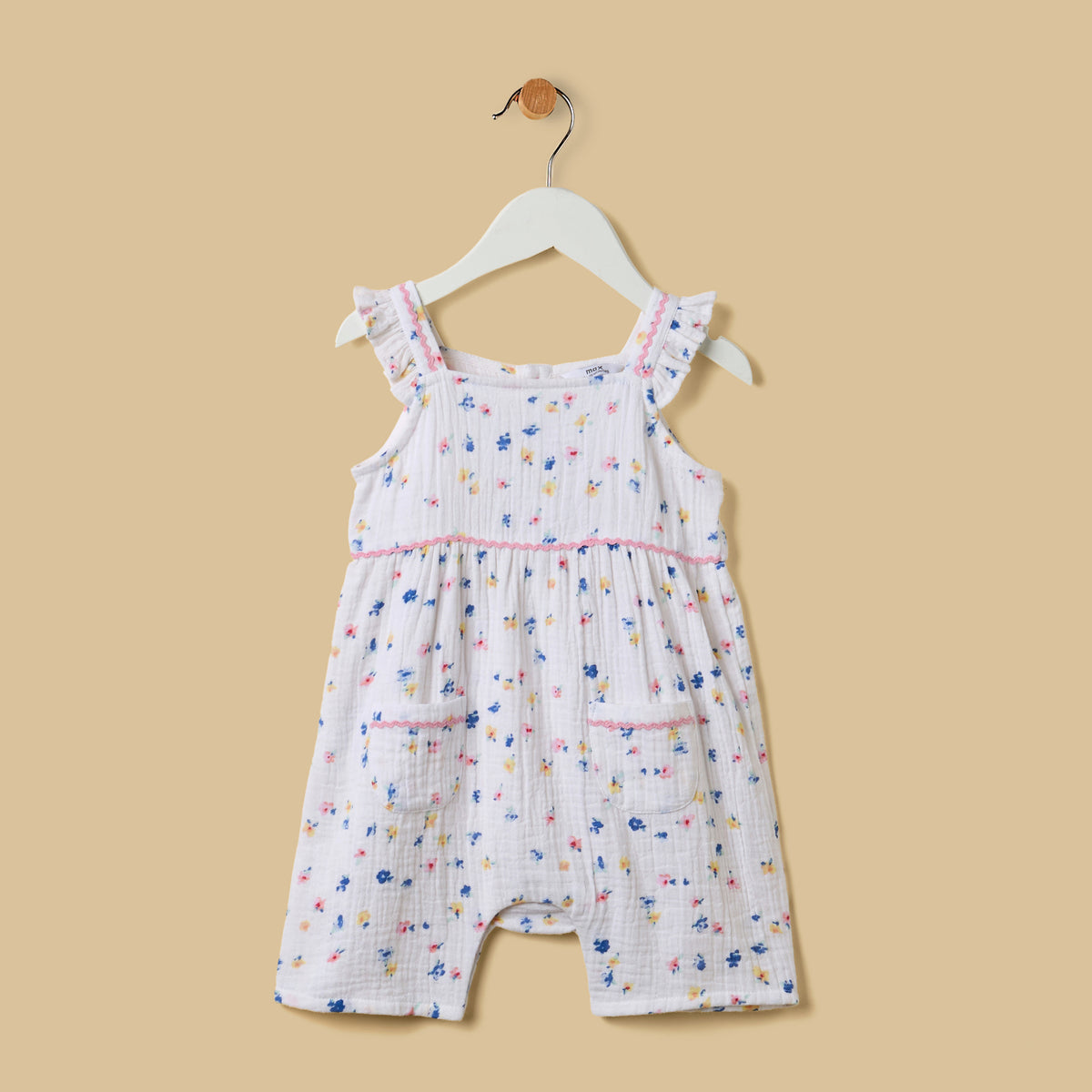 Floral Print Romper and Cap Set