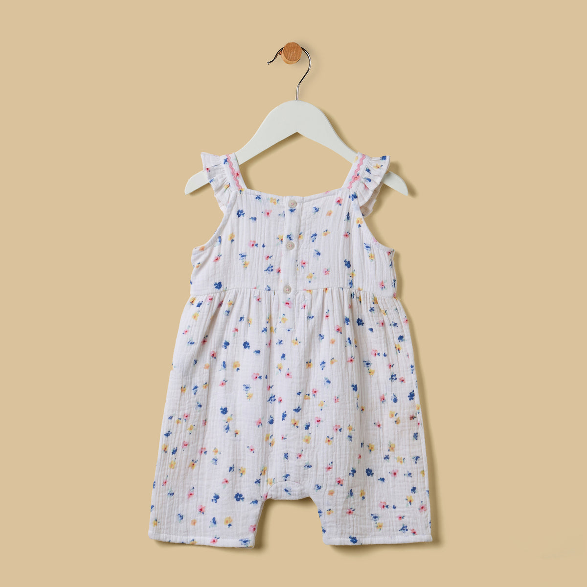 Floral Print Romper and Cap Set