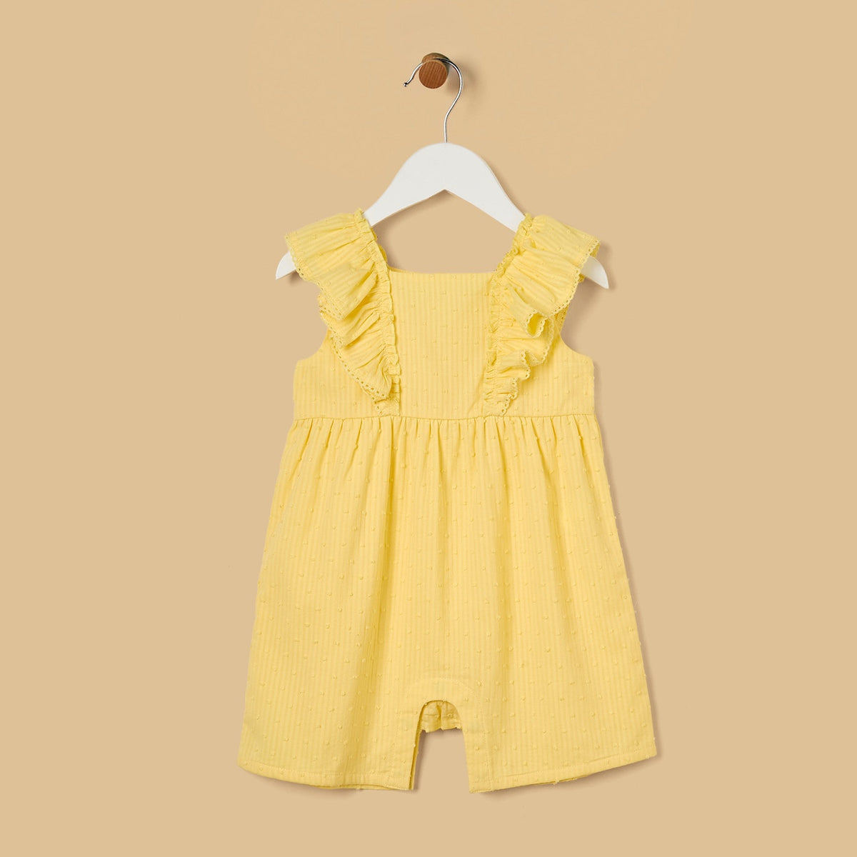 Textured Sleeveless Romper with Cap