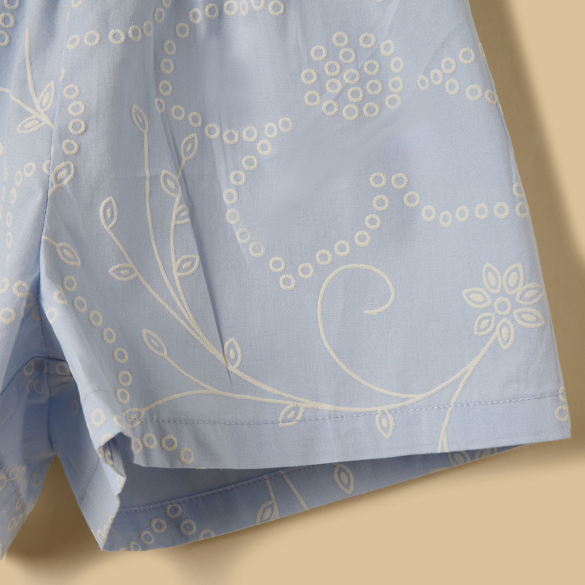 Printed Cotton Shirt and Shorts Set