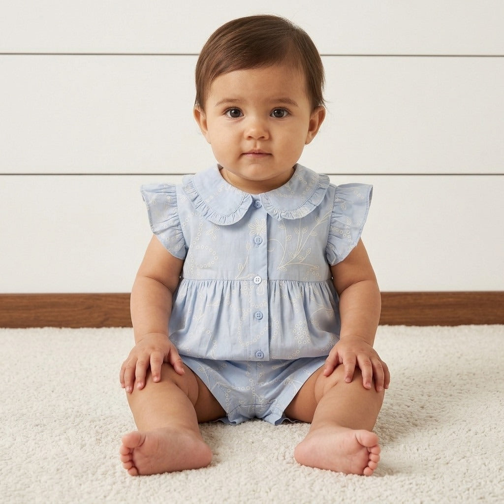 Printed Cotton Shirt and Shorts Set
