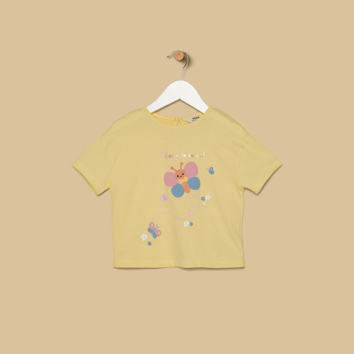 Butterfly Print T-shirt with Checked Shorts