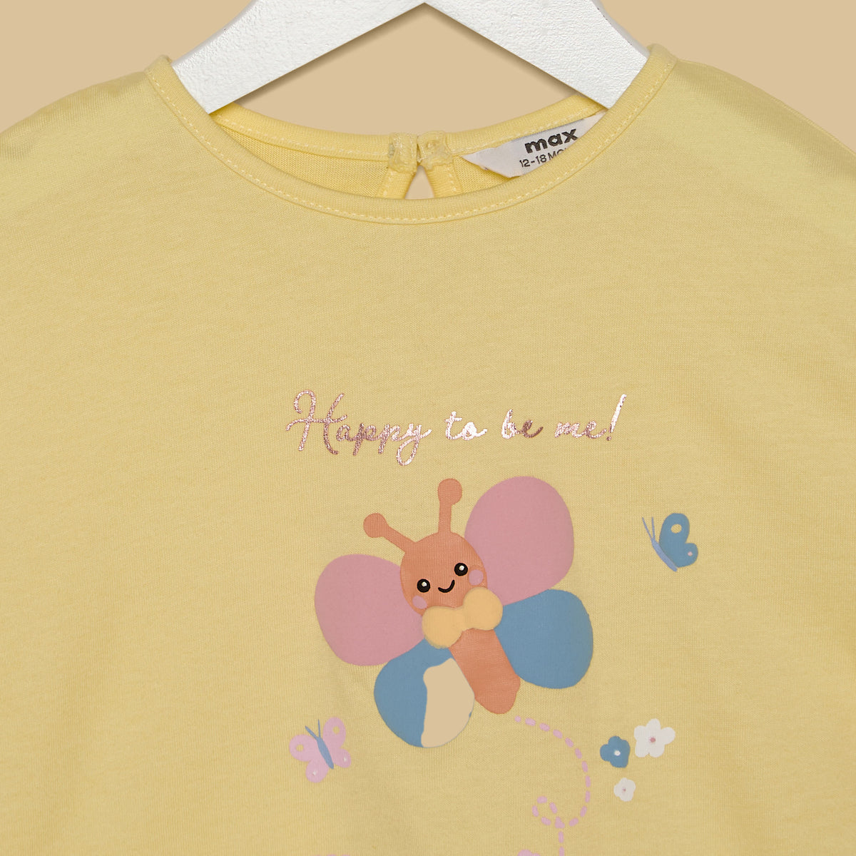 Butterfly Print T-shirt with Checked Shorts