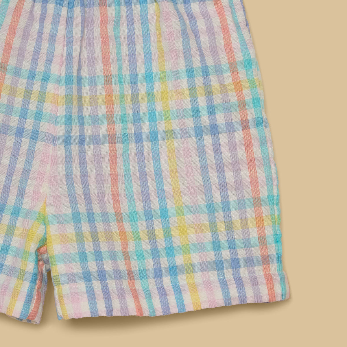 Butterfly Print T-shirt with Checked Shorts