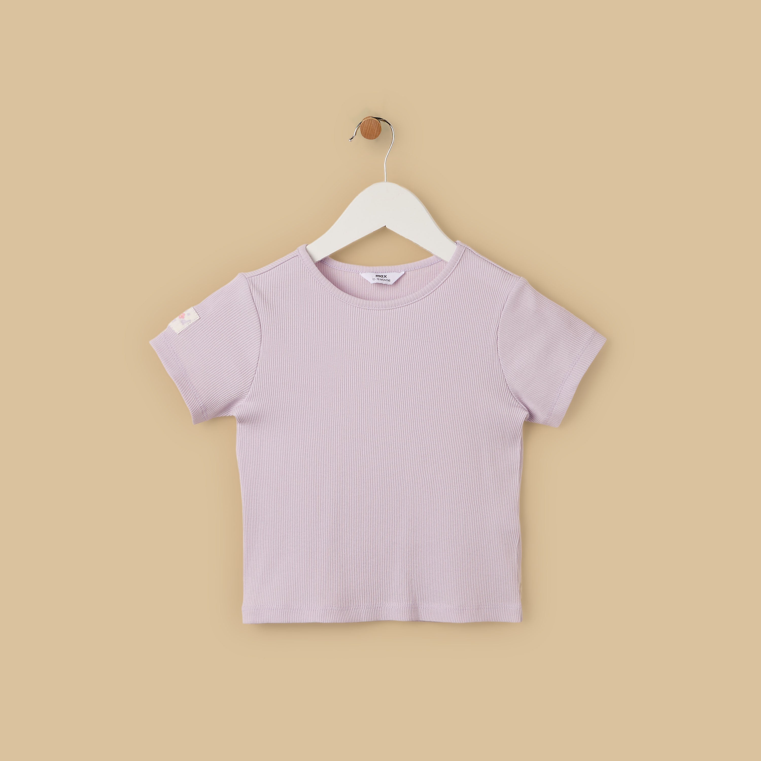 Checked Pinafore and Ribbed T-shirt Set
