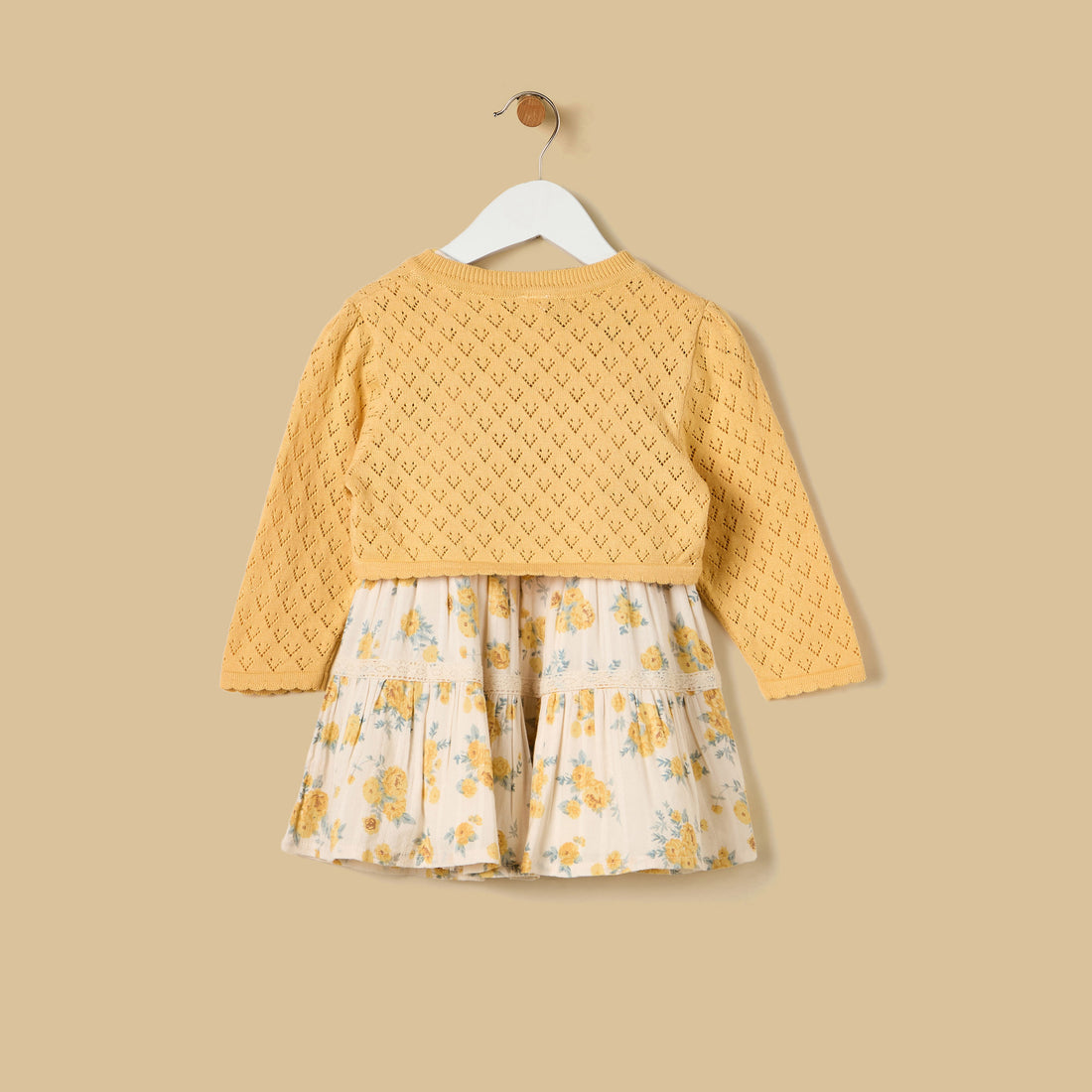 Floral Print Cotton Dress with Shrug