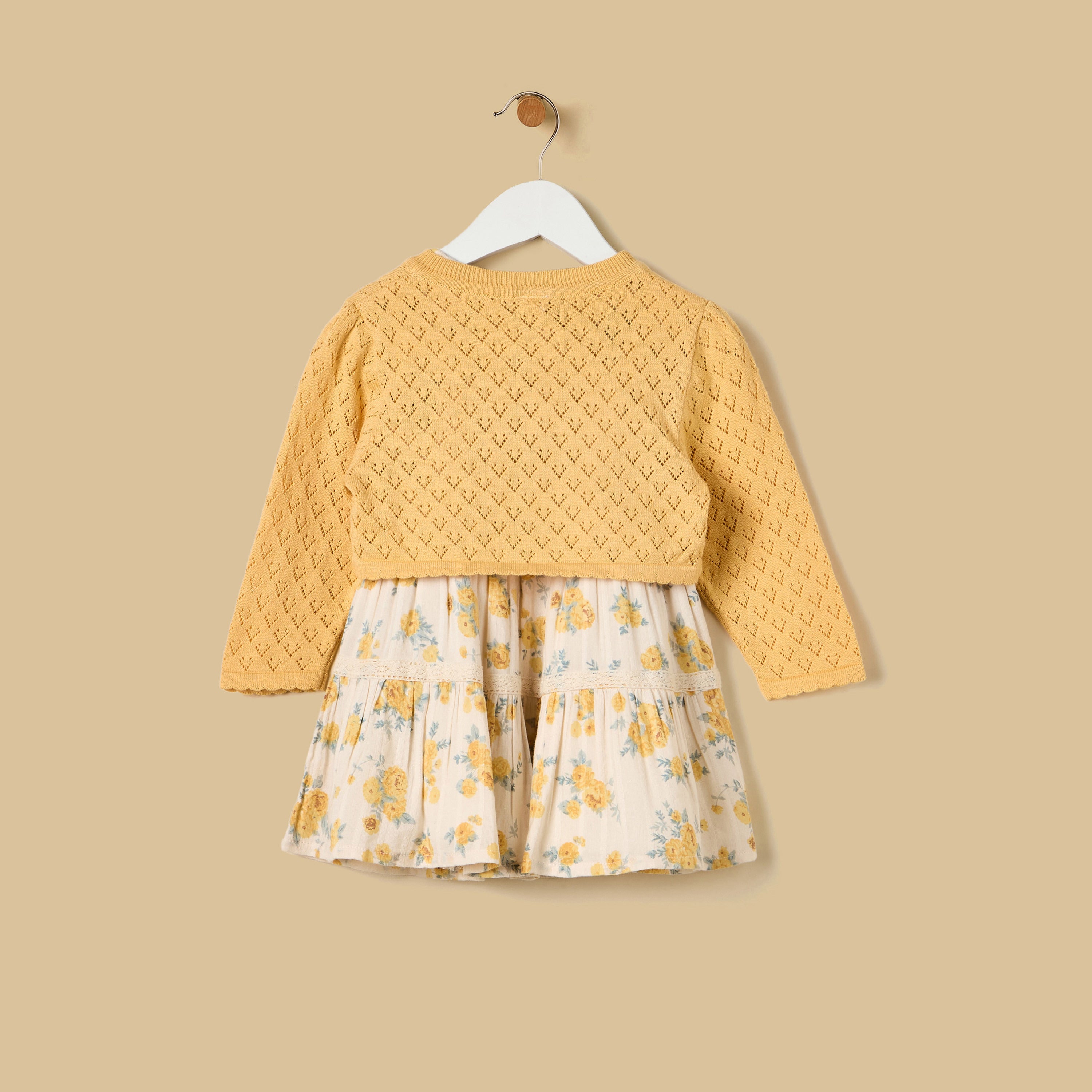 Floral Print Cotton Dress with Shrug